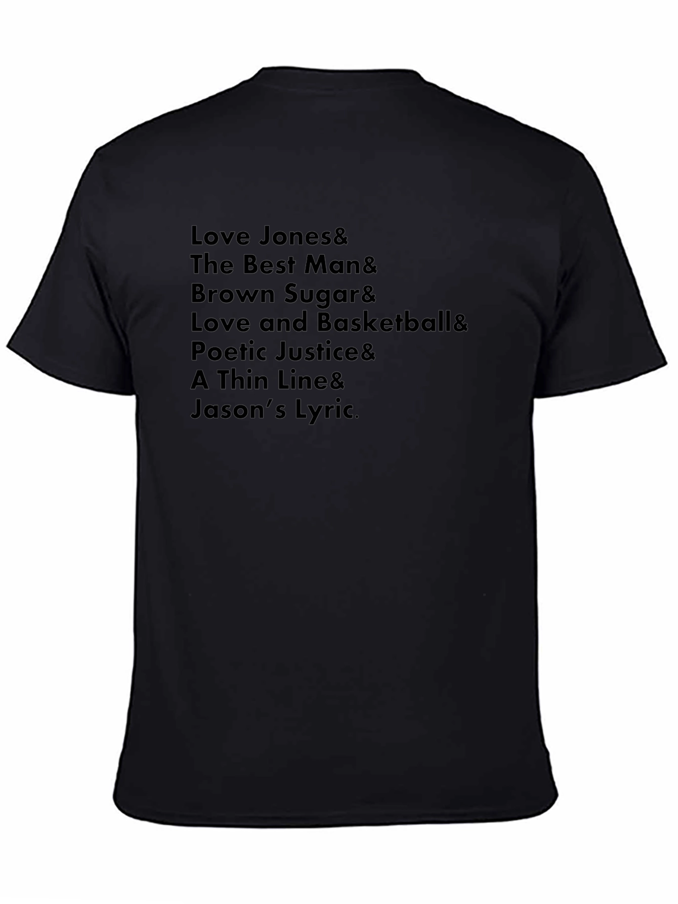 Movie Titles List Black Graphic Tee
