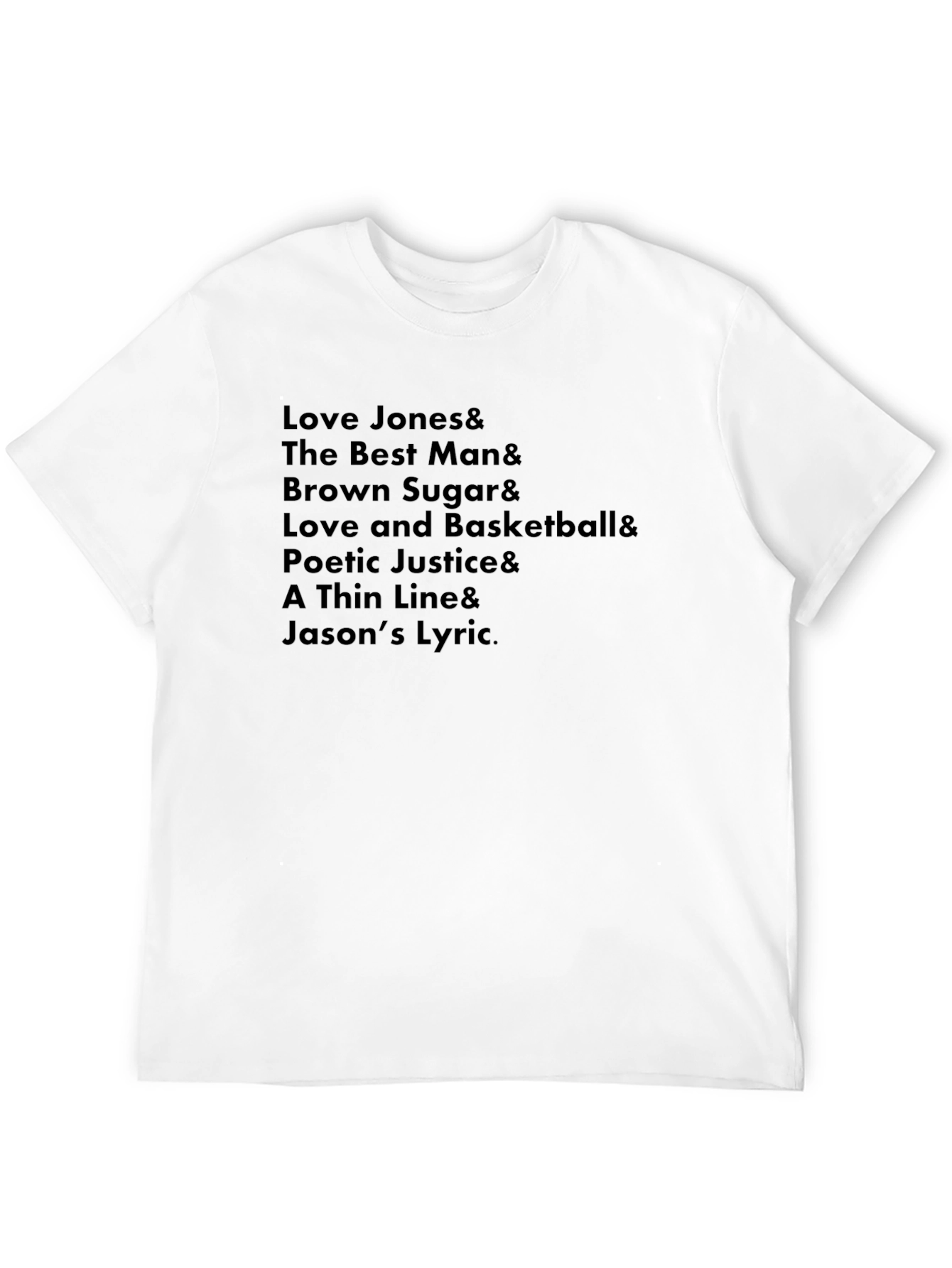 Movie Titles List Black Graphic Tee