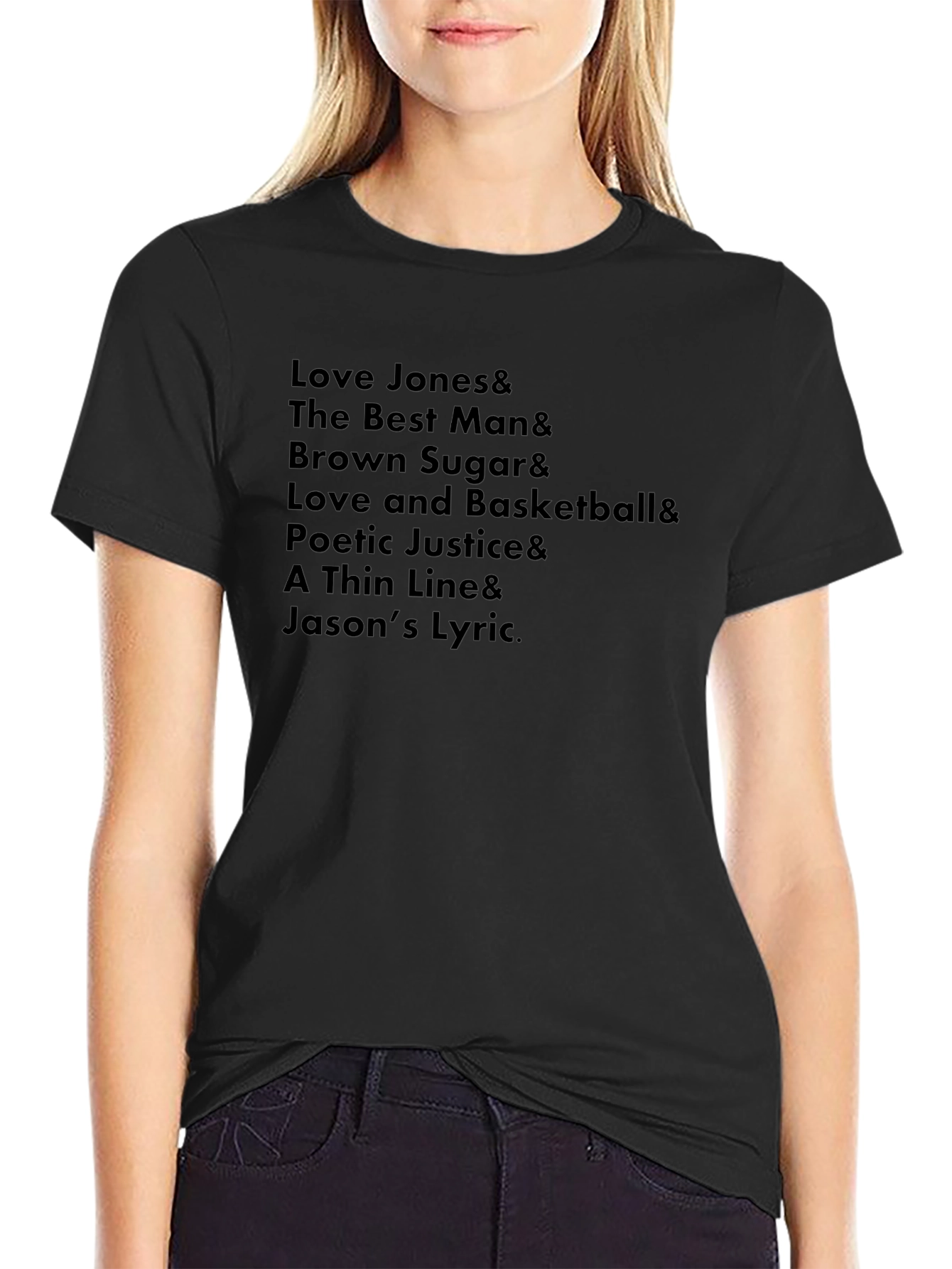 Movie Titles List Black Graphic Tee