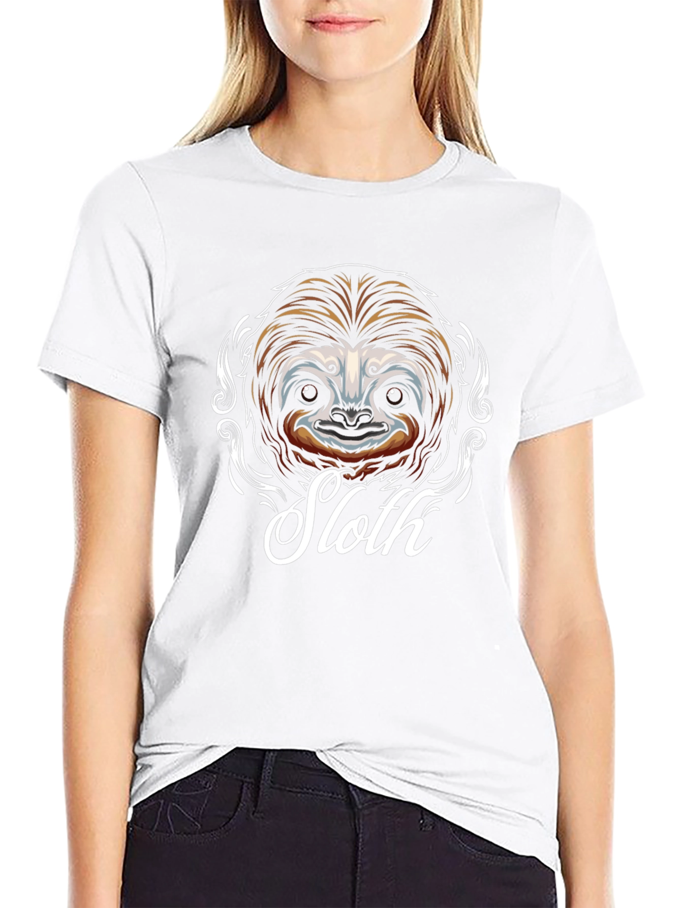 Sloth Graphic T-Shirt - Mens Black Cotton Tee