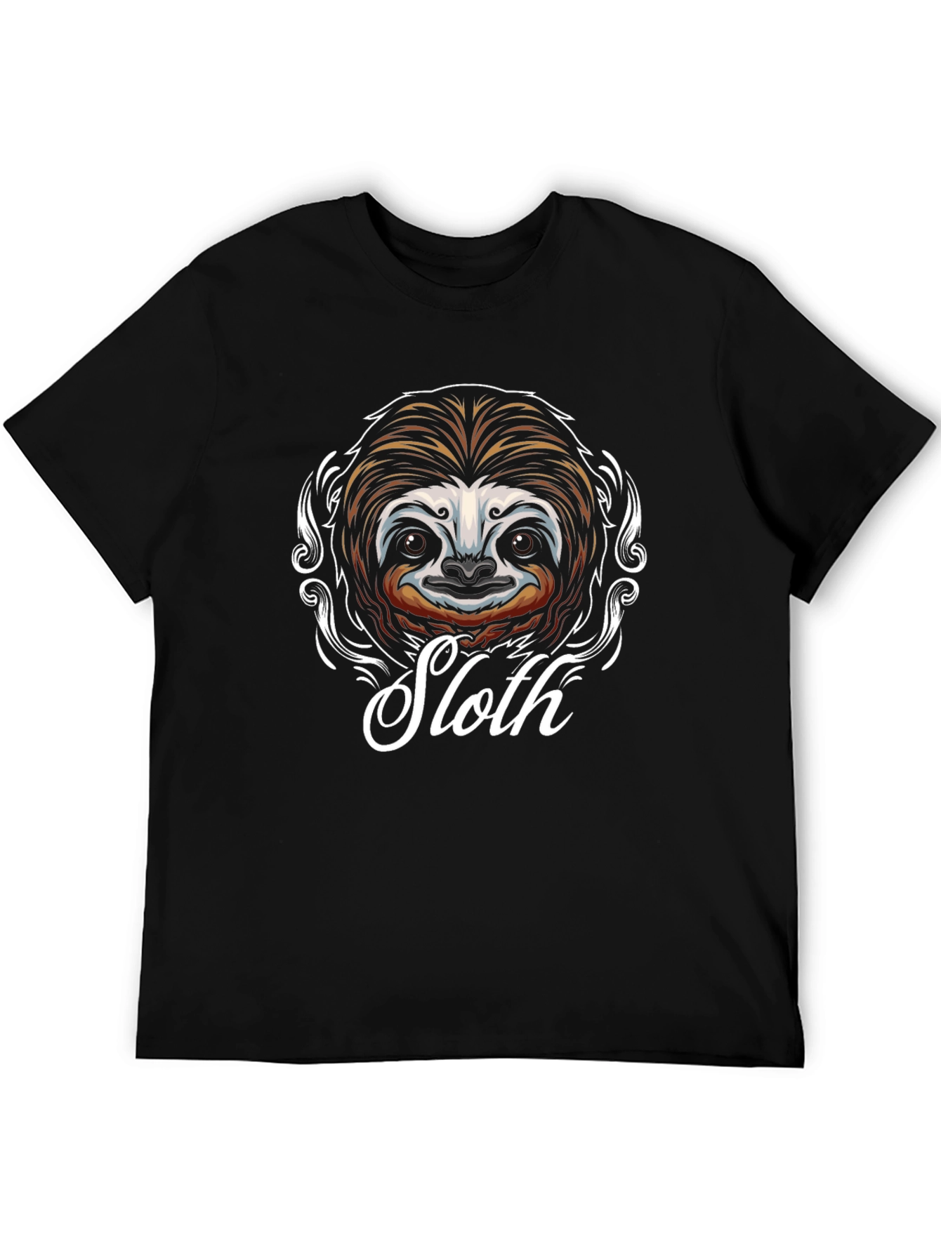 Sloth Graphic T-Shirt - Mens Black Cotton Tee