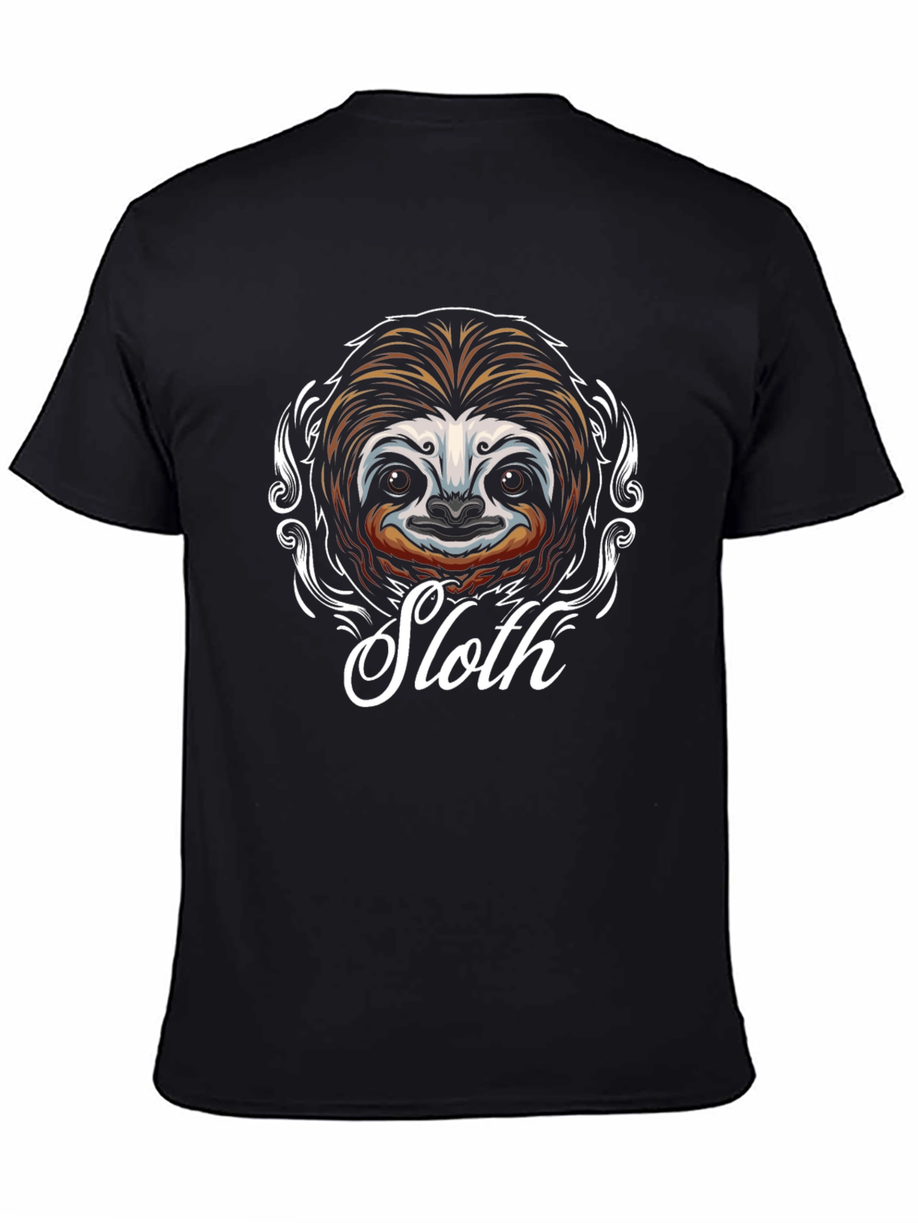 Sloth Graphic T-Shirt - Mens Black Cotton Tee