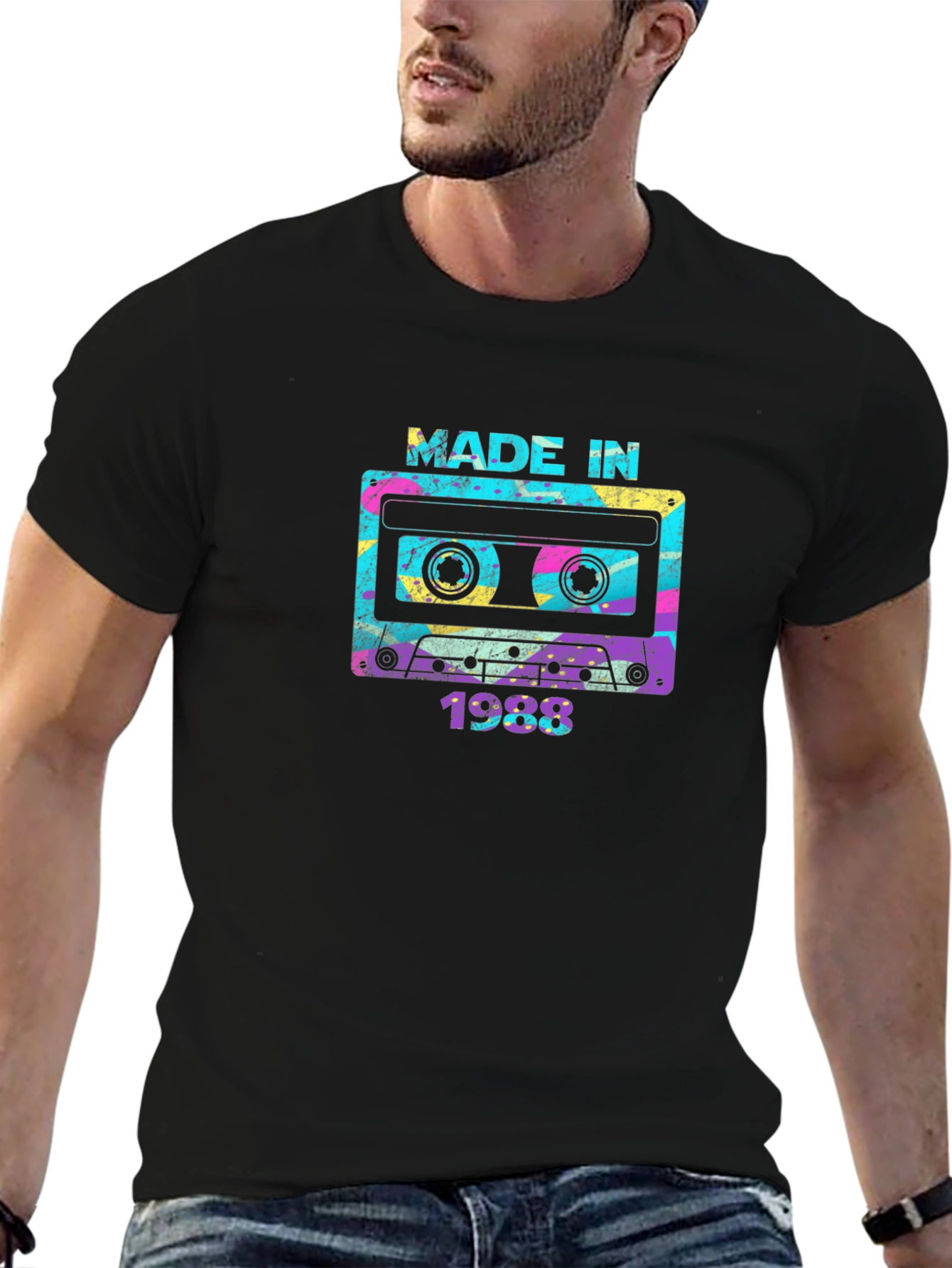 Made in 1988 Cassette Tape Graphic T-Shirt