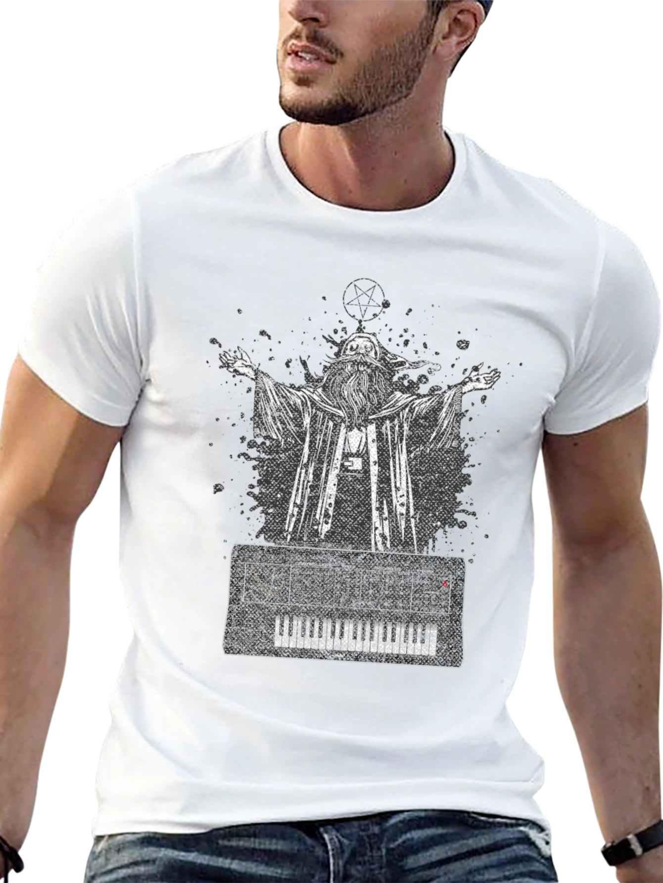 Wizard Keyboard T-Shirt - Black Graphic Tee