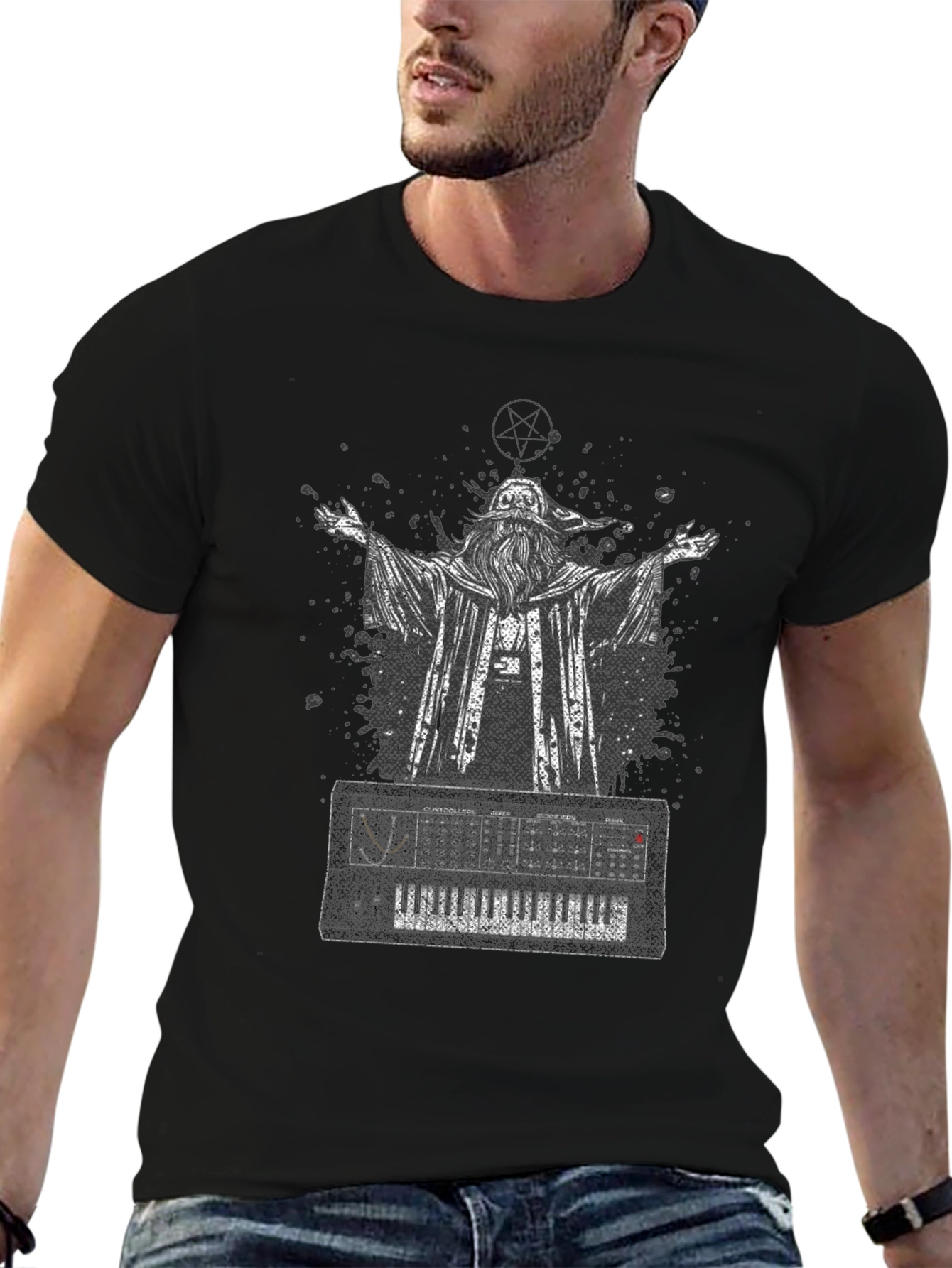 Wizard Keyboard T-Shirt - Black Graphic Tee