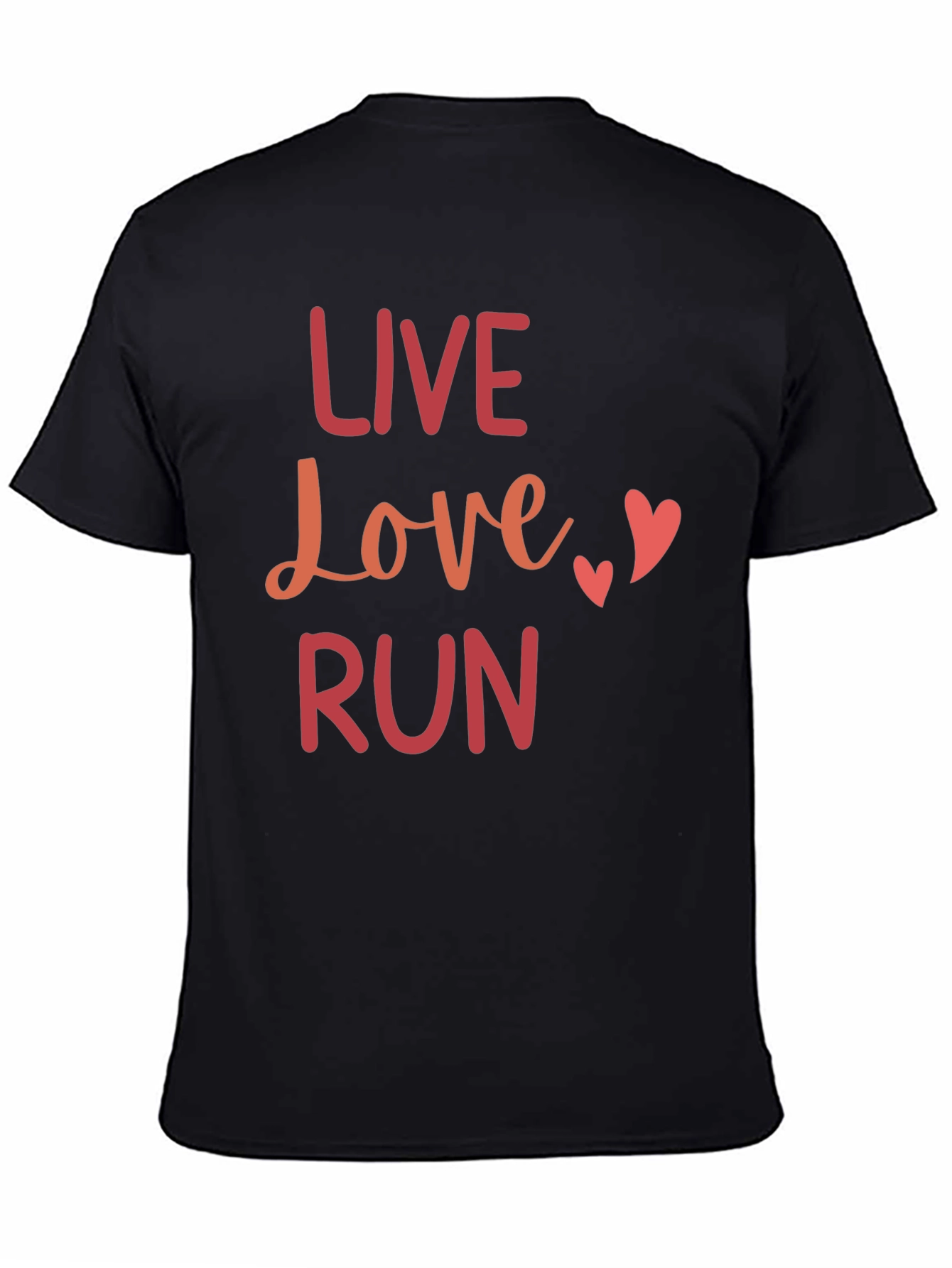 Live Love Run Graphic Tee - Black Casual T-Shirt