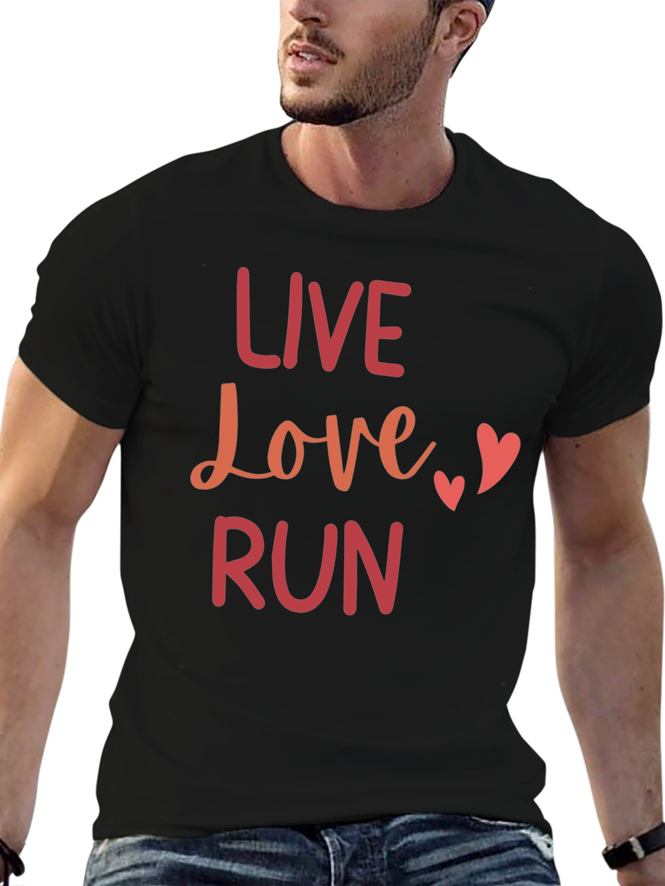 Live Love Run Graphic Tee - Black Casual T-Shirt