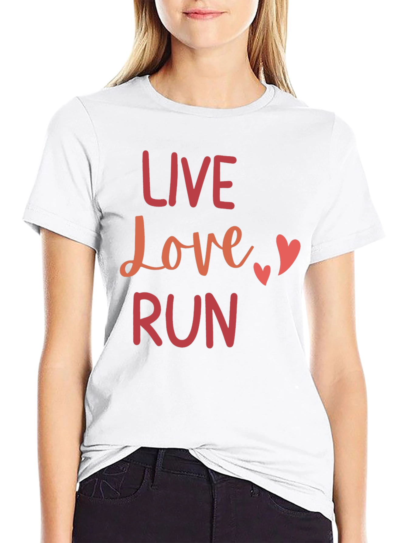 Live Love Run Graphic Tee - Black Casual T-Shirt