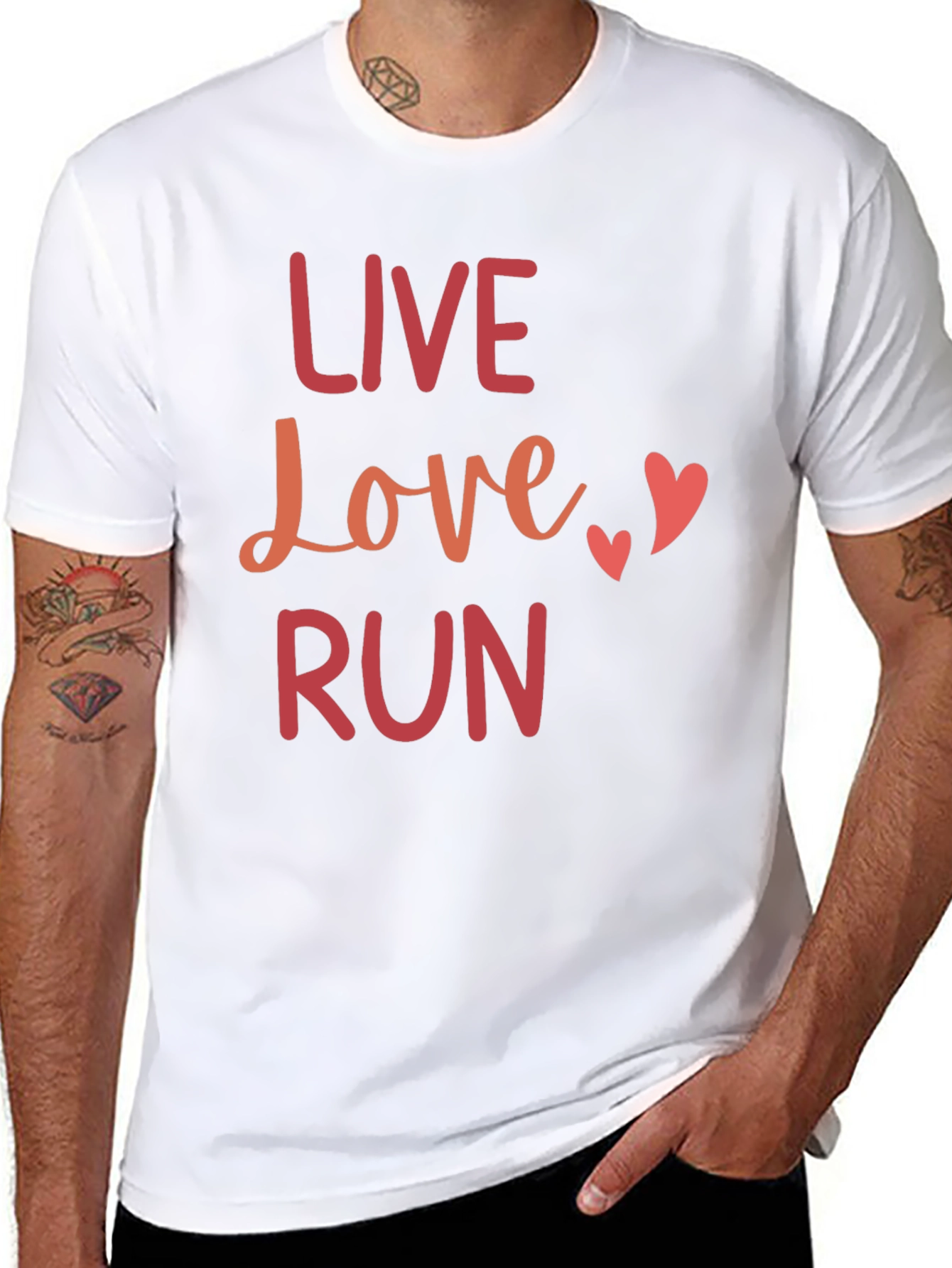 Live Love Run Graphic Tee - Black Casual T-Shirt