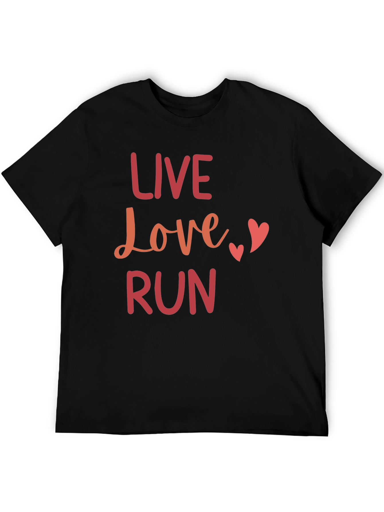 Live Love Run Graphic Tee - Black Casual T-Shirt