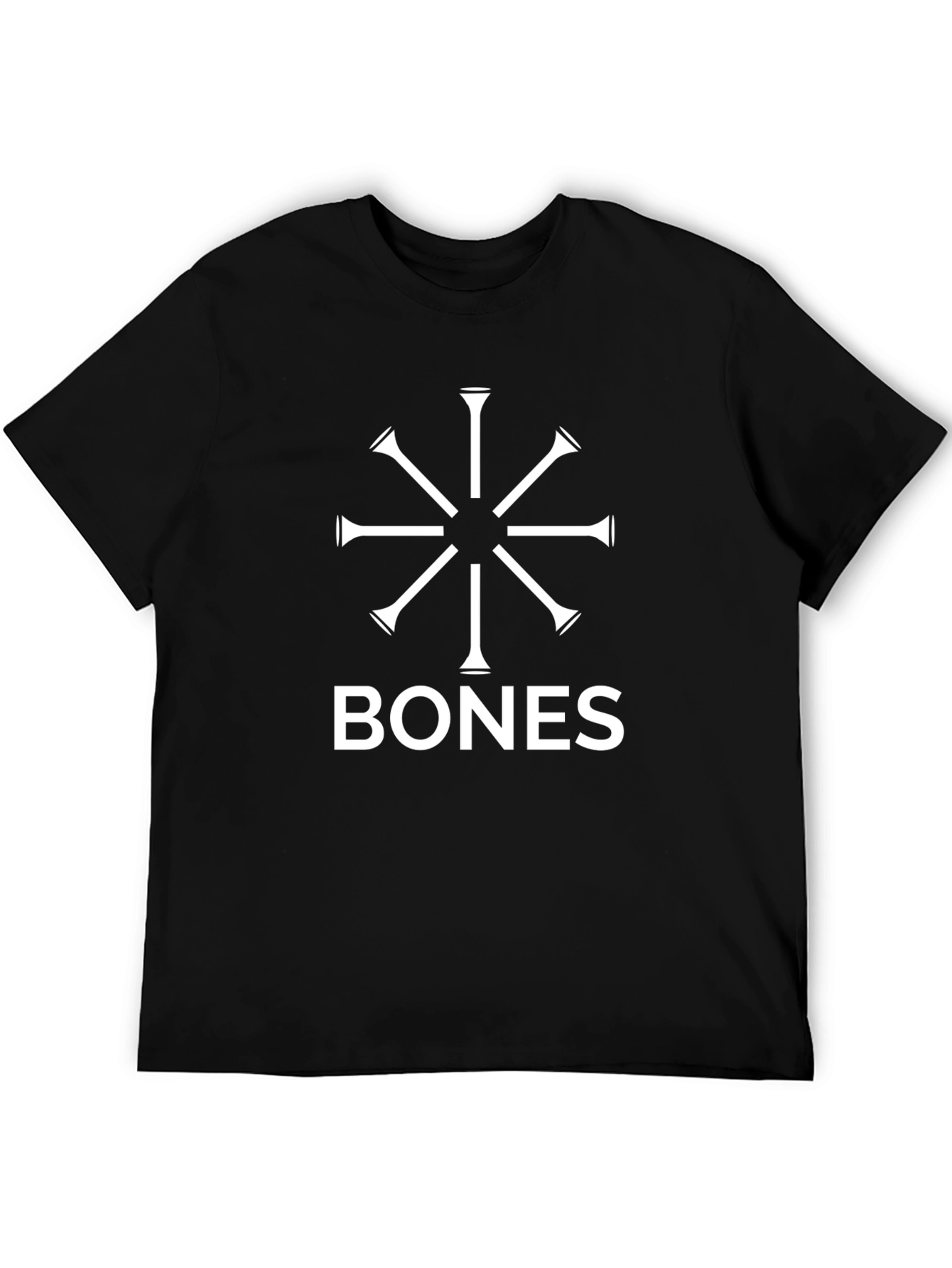 Bones Golf Tee Graphic Tee - Black Casual T-Shirt