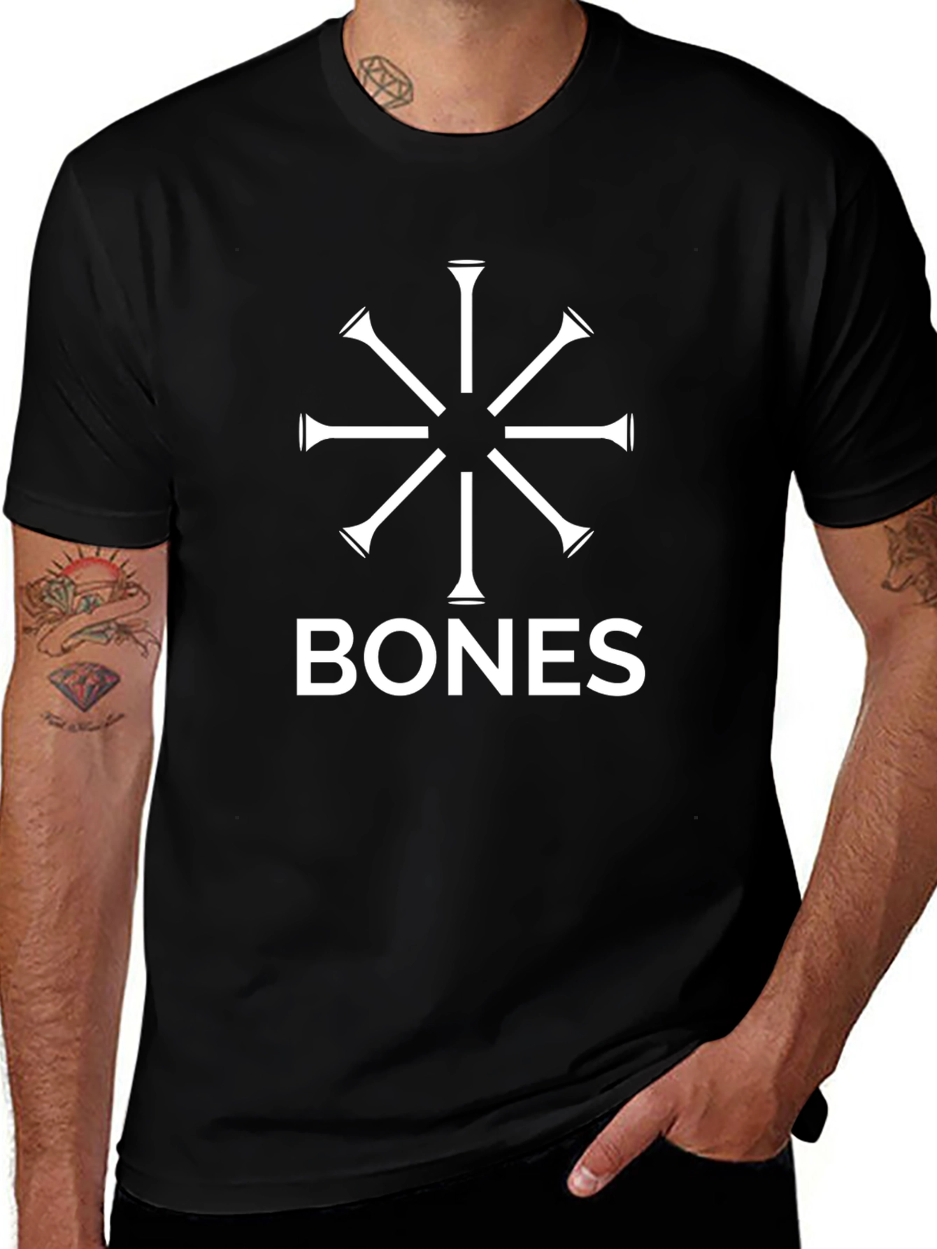 Bones Golf Tee Graphic Tee - Black Casual T-Shirt