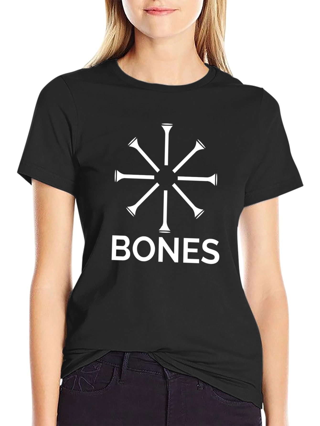 Bones Golf Tee Graphic Tee - Black Casual T-Shirt
