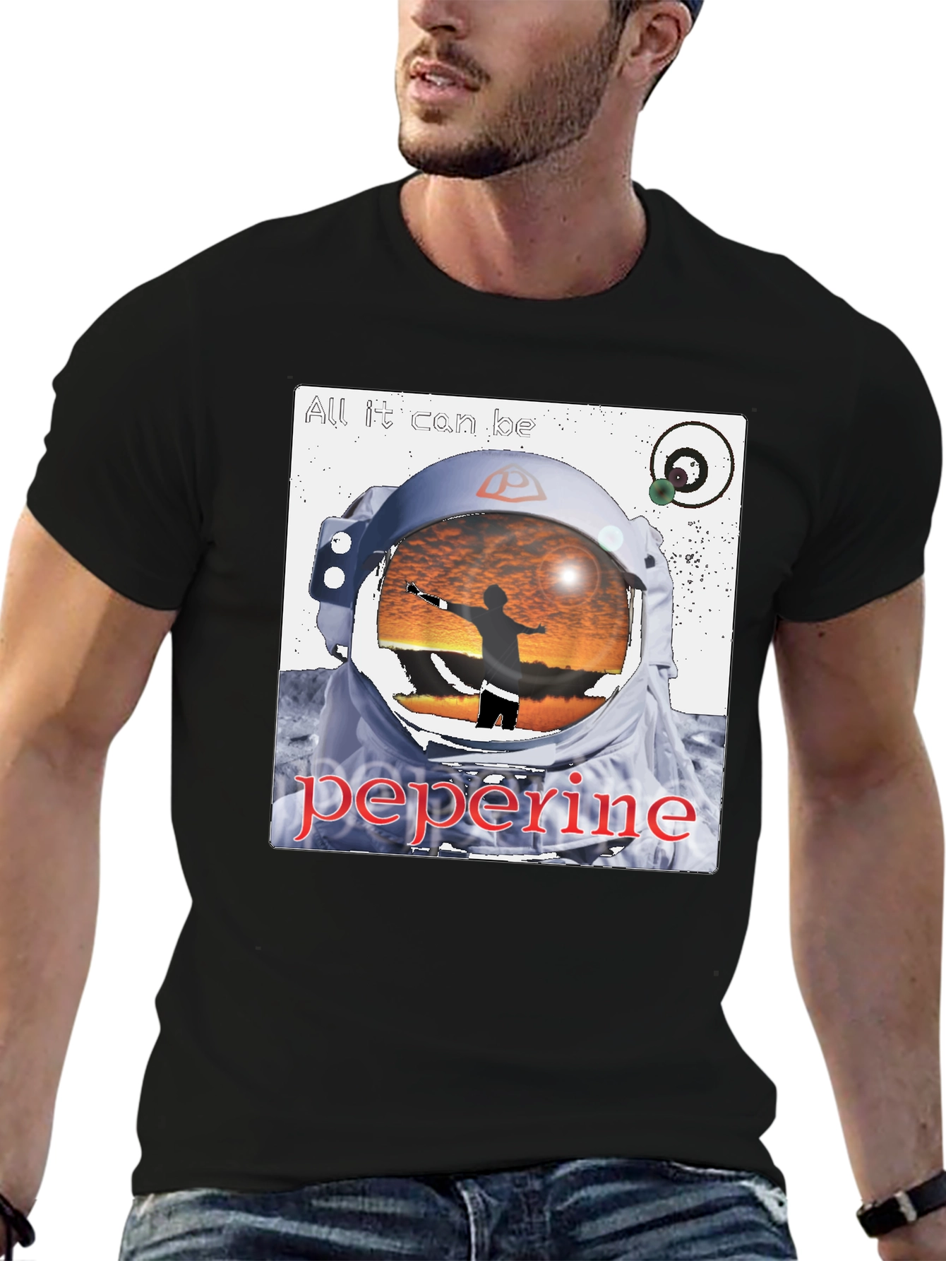 Astronaut Graphic Black T-Shirt