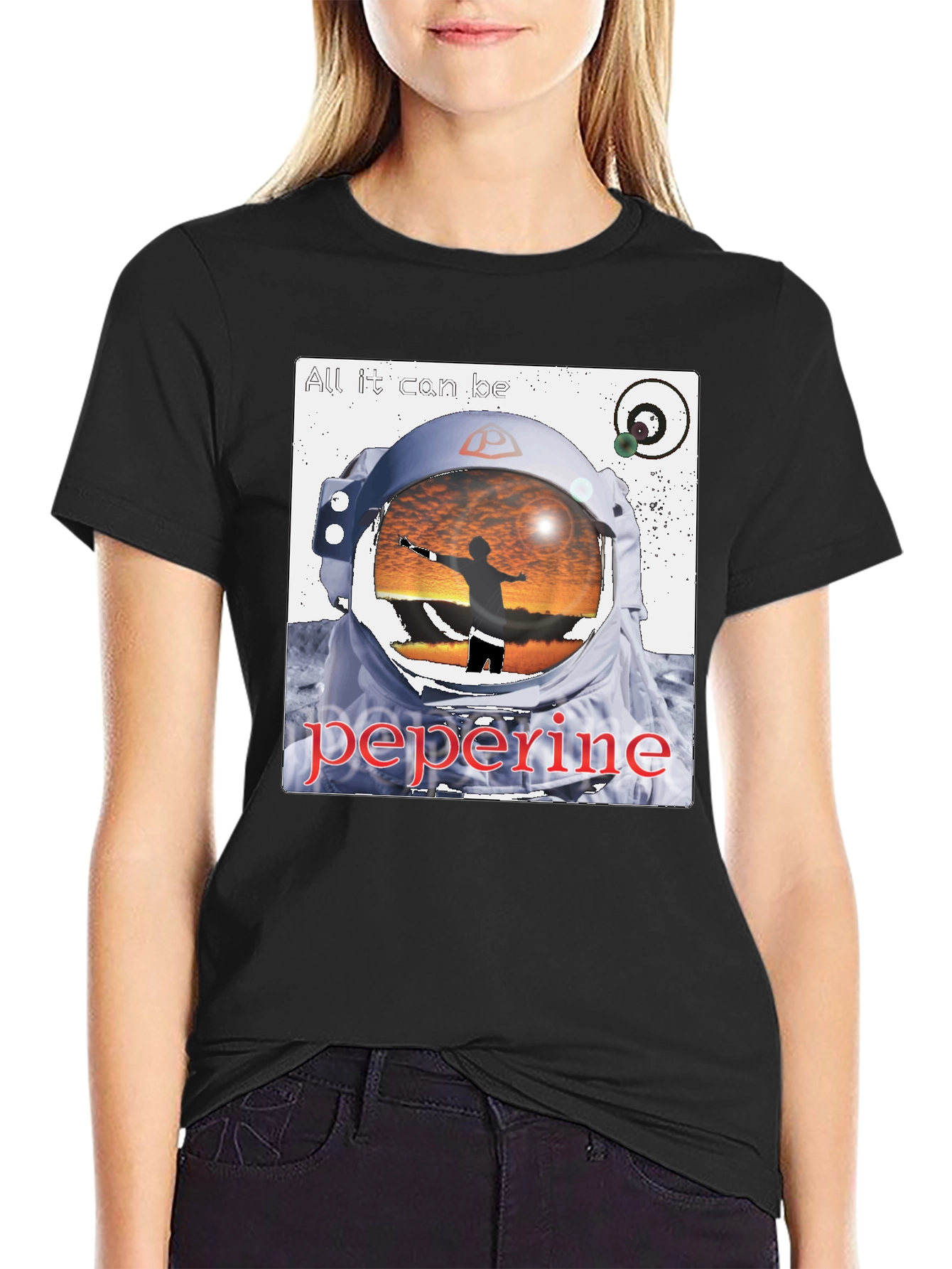 Astronaut Graphic Black T-Shirt