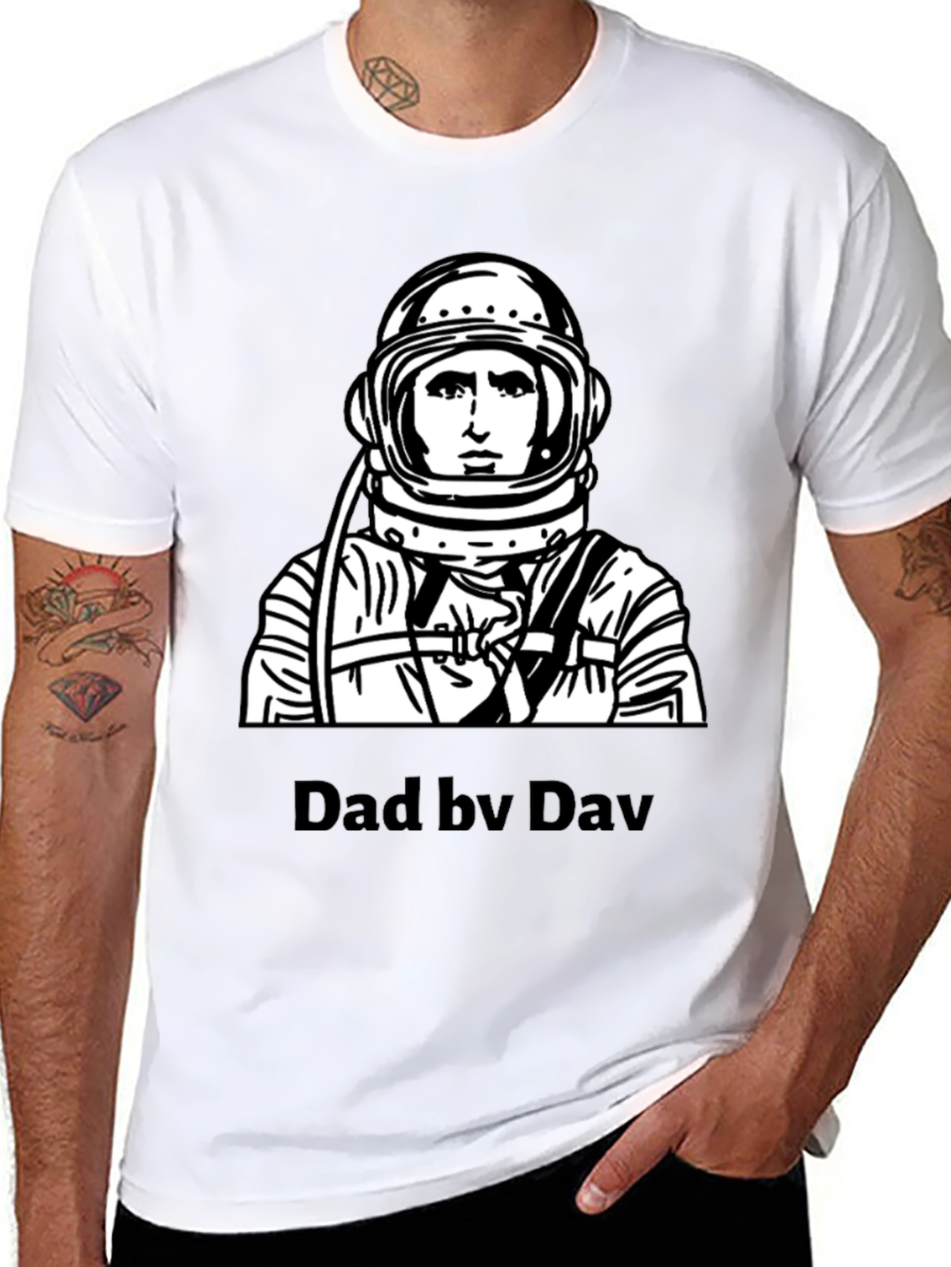 Dad by Dav Spaceman Graphic T-Shirt
