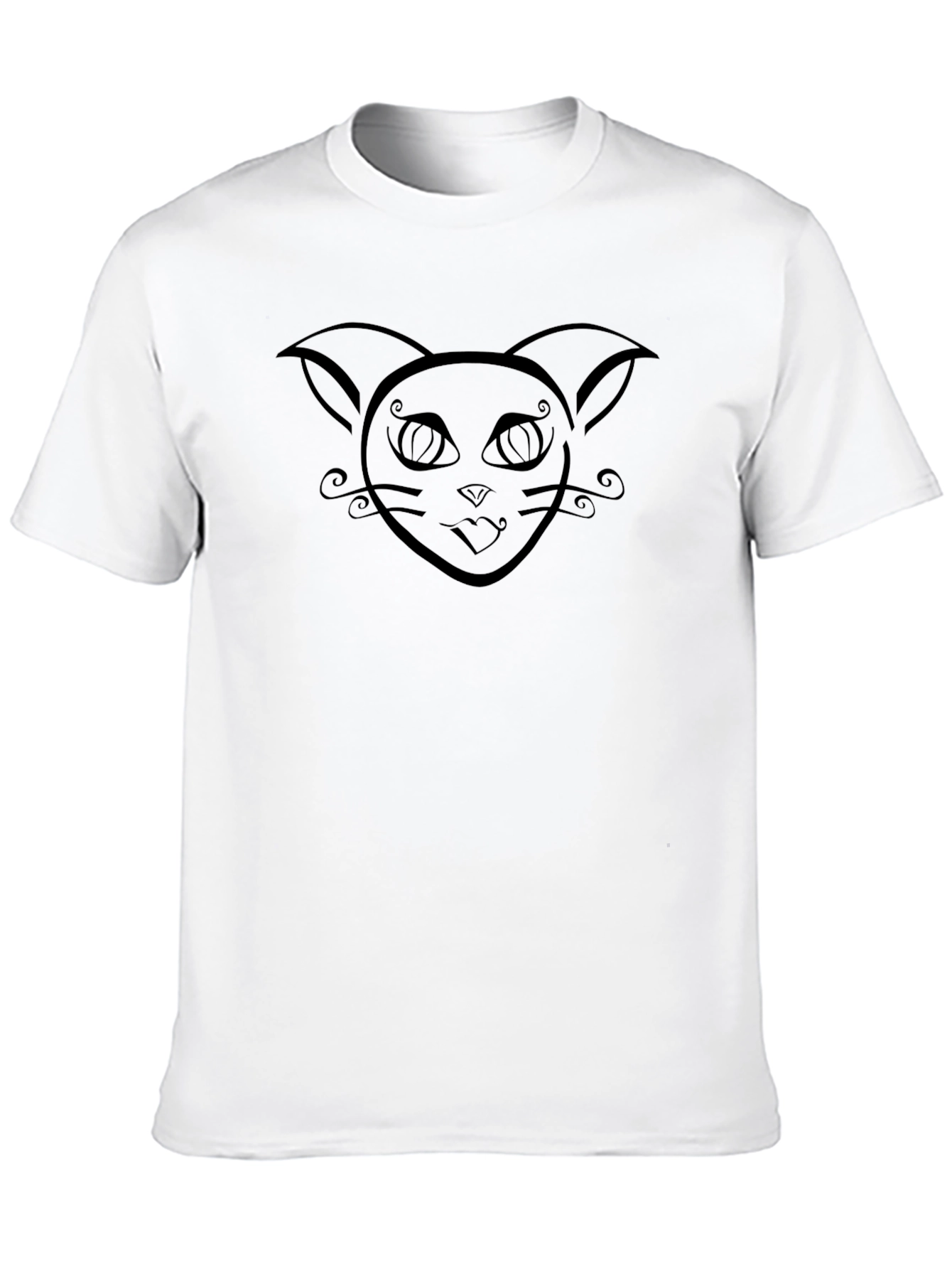 Stylish Black Cat Graphic Tee - Mens Fashion