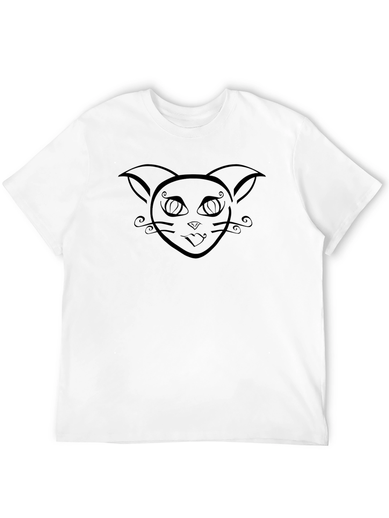 Stylish Black Cat Graphic Tee - Mens Fashion