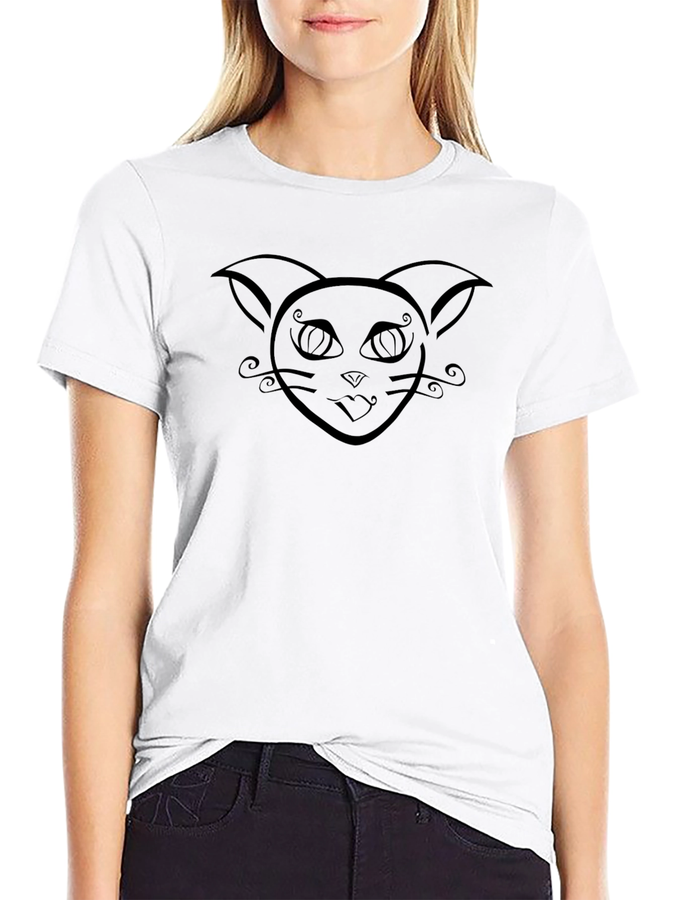 Stylish Black Cat Graphic Tee - Mens Fashion