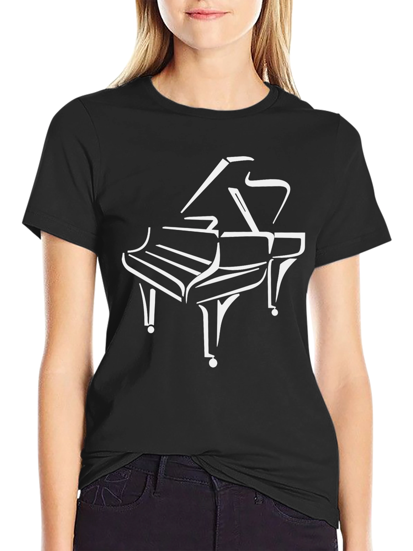 Grand Piano Graphic T-Shirt - Music Lover Tee