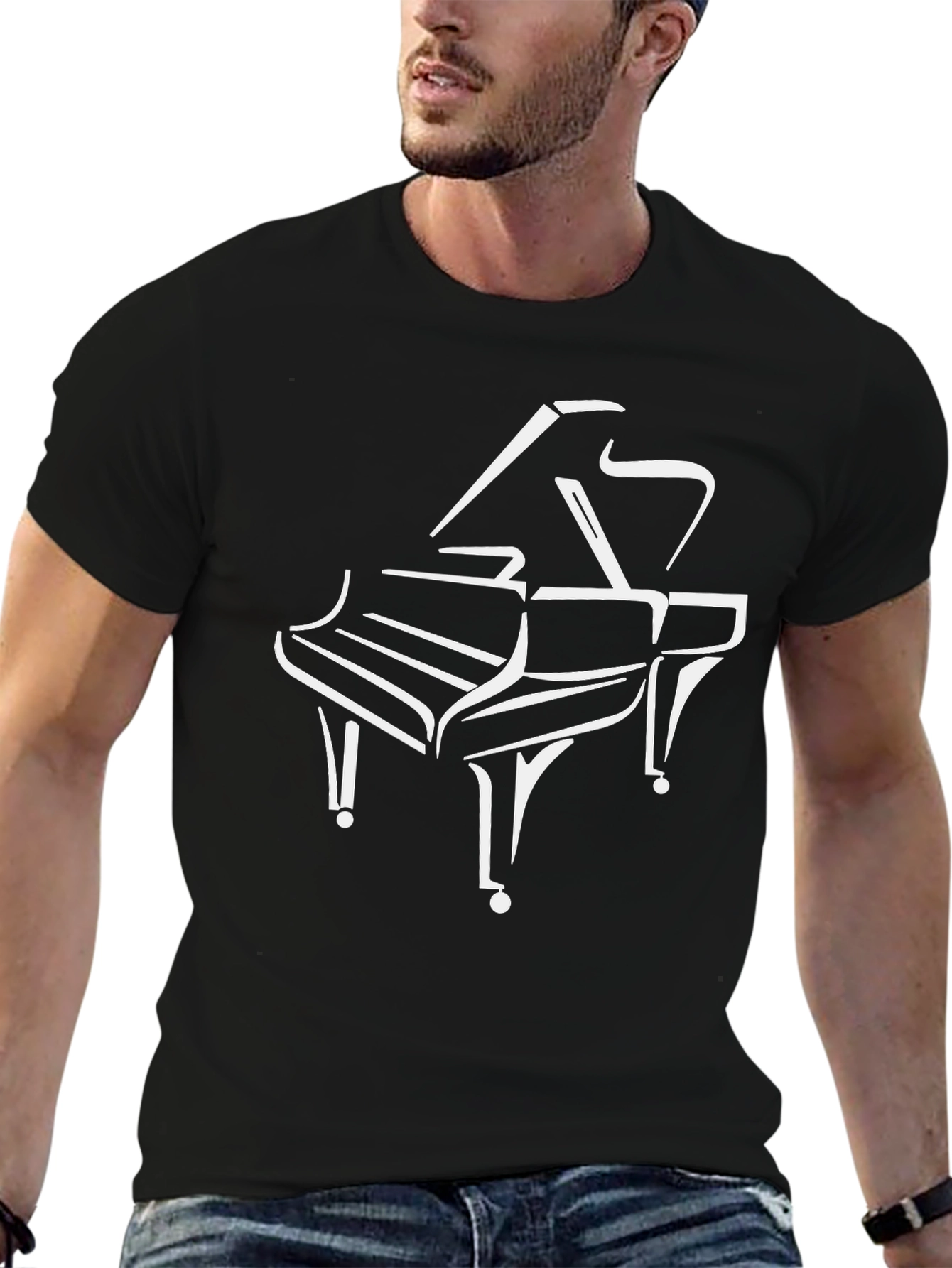 Grand Piano Graphic T-Shirt - Music Lover Tee