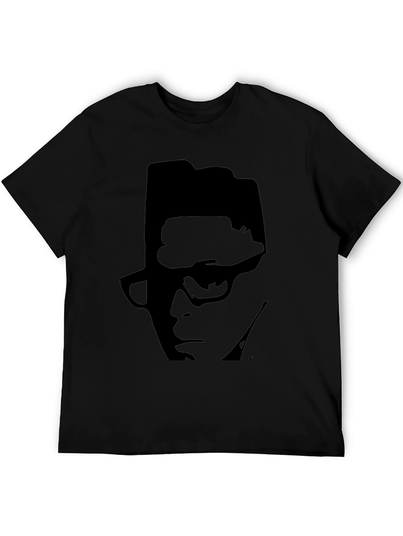 Black T-Shirt with Silhouette Graphic