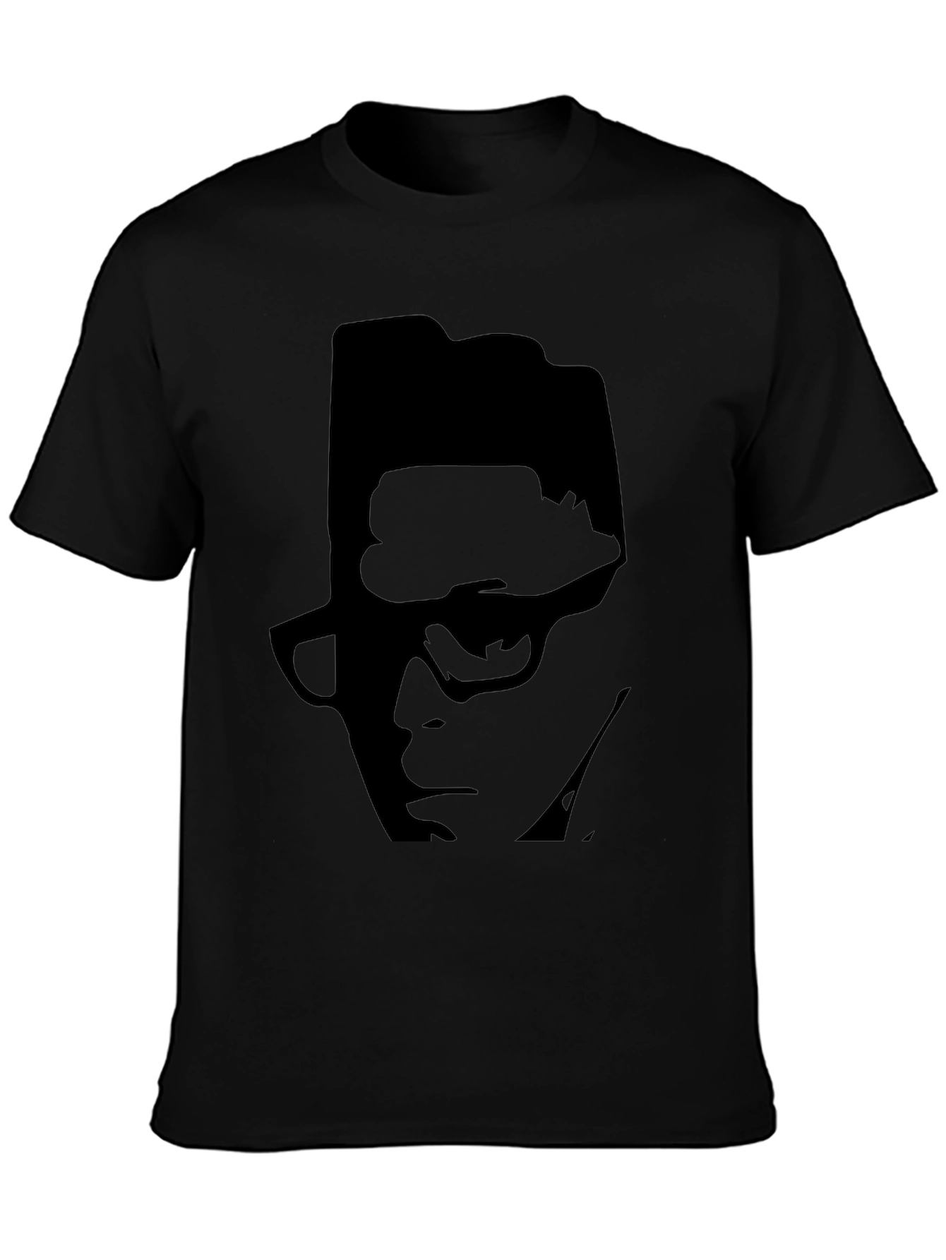 Black T-Shirt with Silhouette Graphic