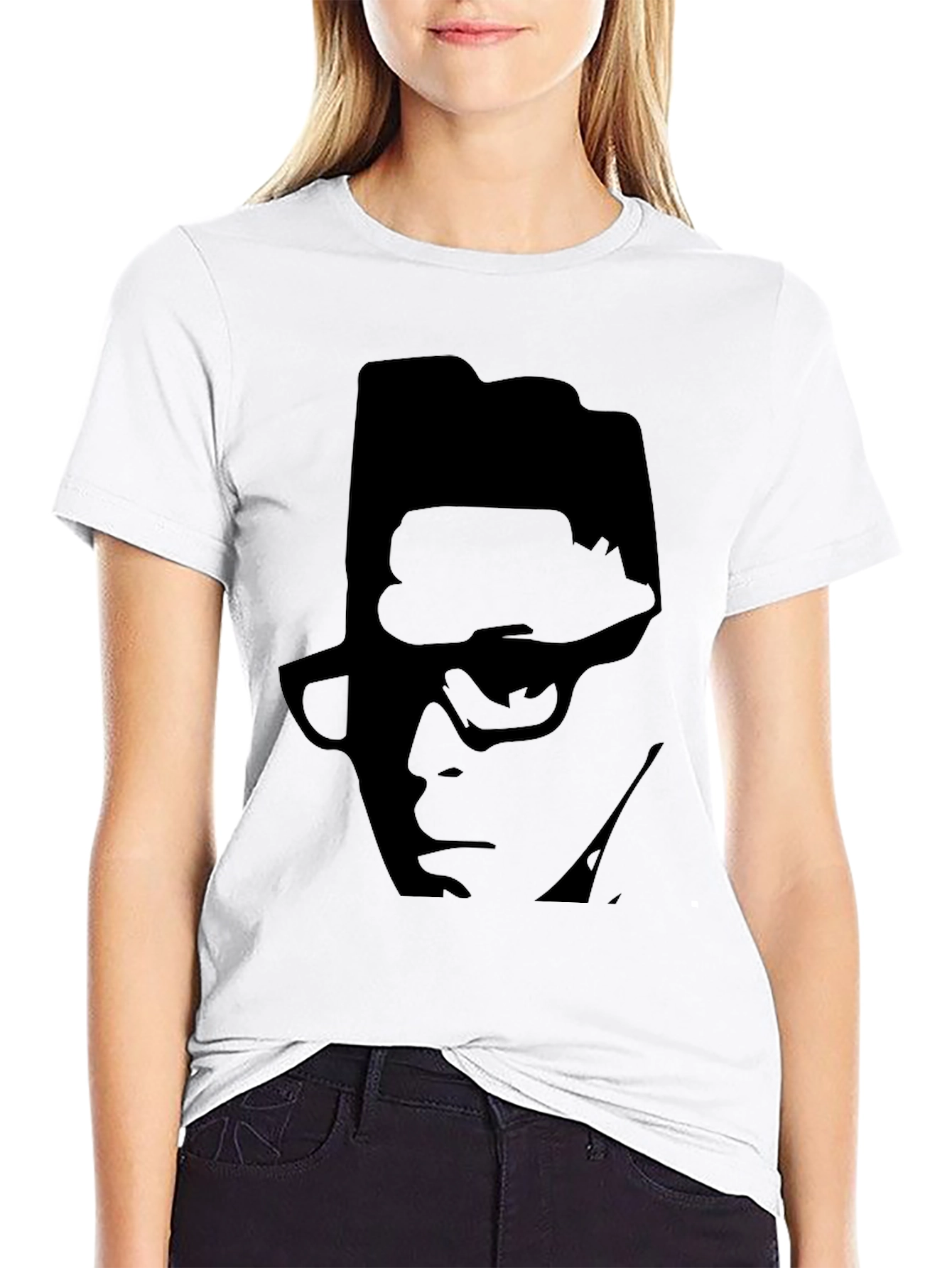 Black T-Shirt with Silhouette Graphic