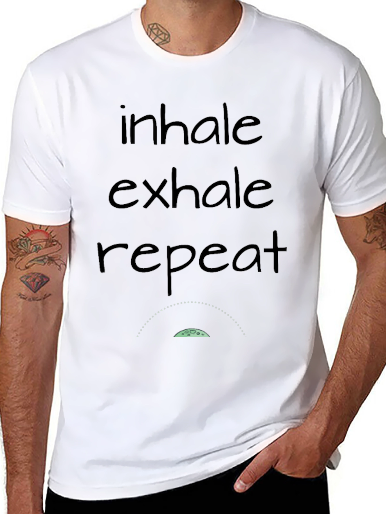 Inhale Exhale Repeat Graphic T-Shirt - Zen Yoga Tee