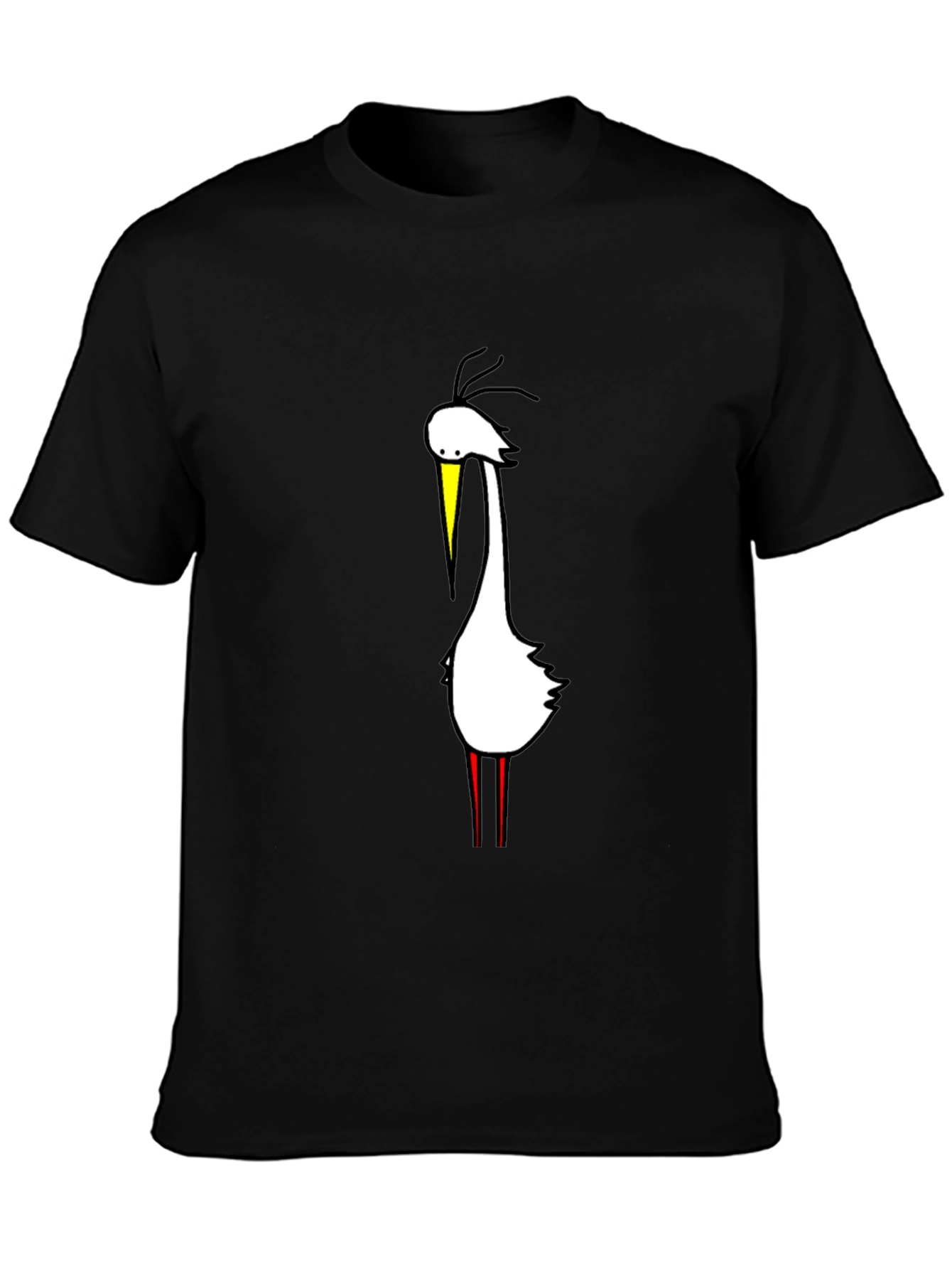 Mens Black T-Shirt with Bird Graphic