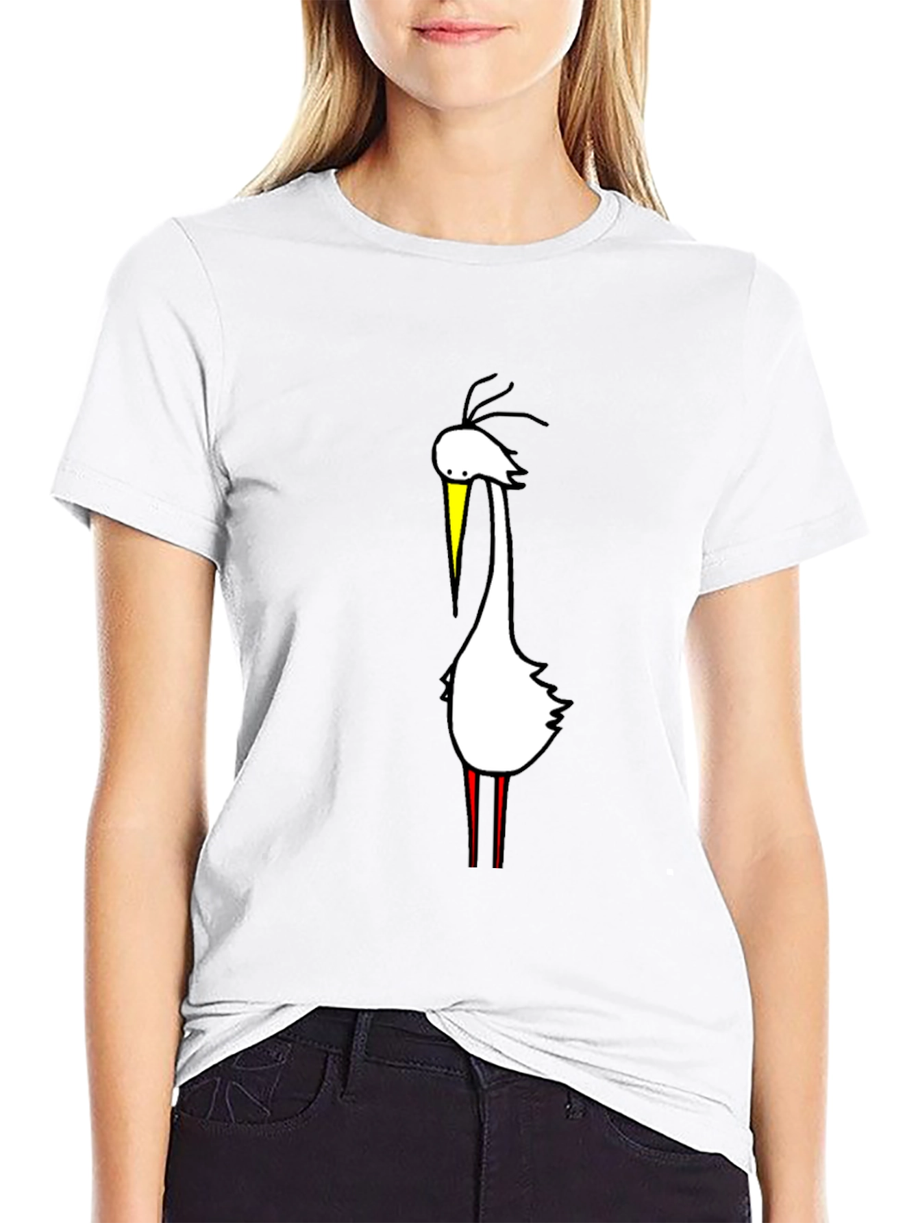 Mens Black T-Shirt with Bird Graphic