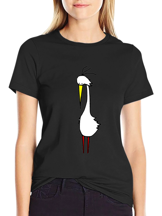 Mens Black T-Shirt with Bird Graphic