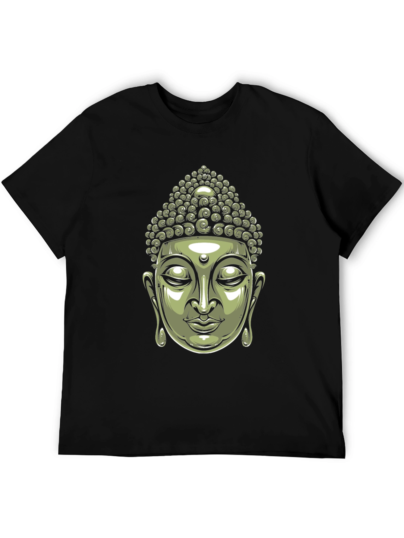 Buddha Head Graphic Black T-Shirt