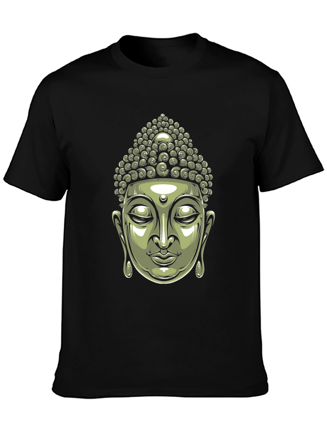 Buddha Head Graphic Black T-Shirt