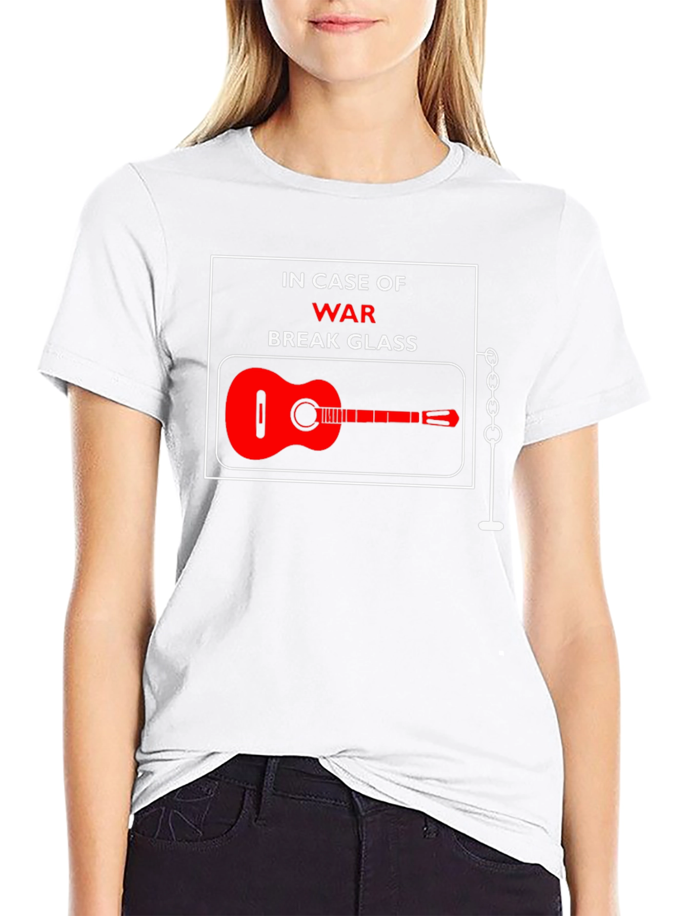 In Case of War Break Glass Guitar T-Shirt
