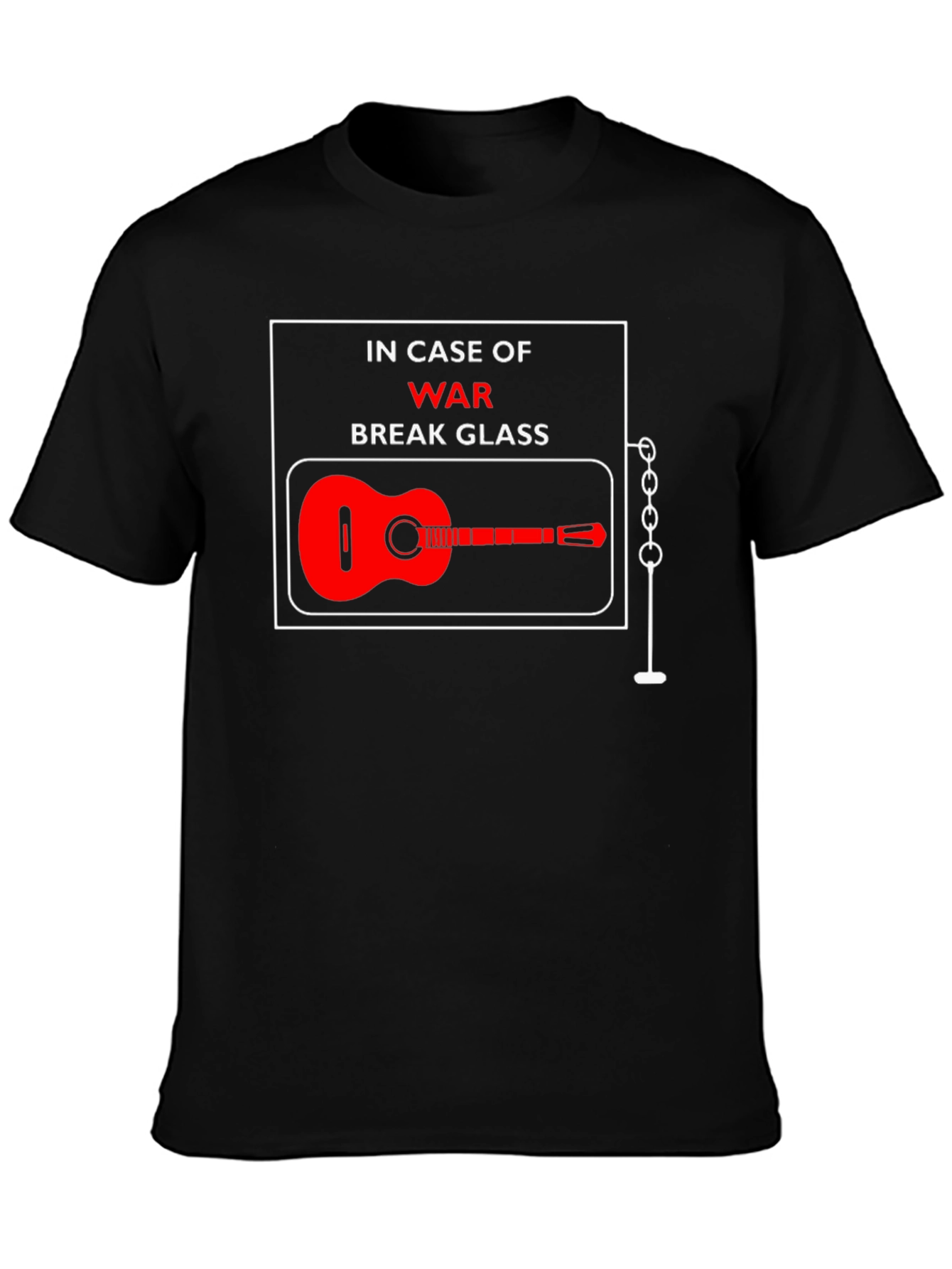 In Case of War Break Glass Guitar T-Shirt