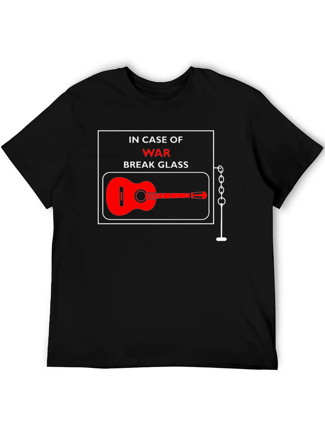 In Case of War Break Glass Guitar T-Shirt
