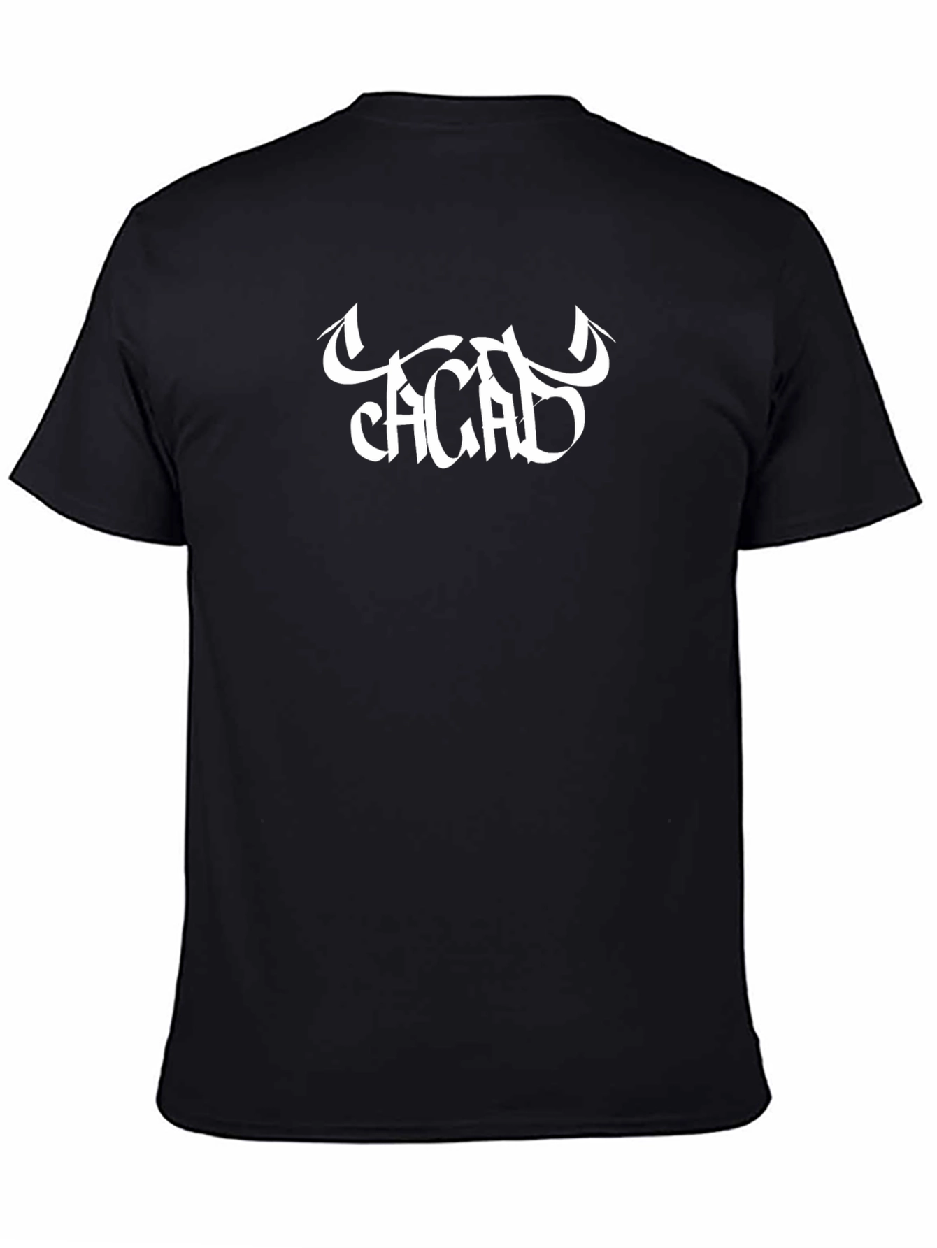 Edgy Graphic Print Black Cotton T-Shirt