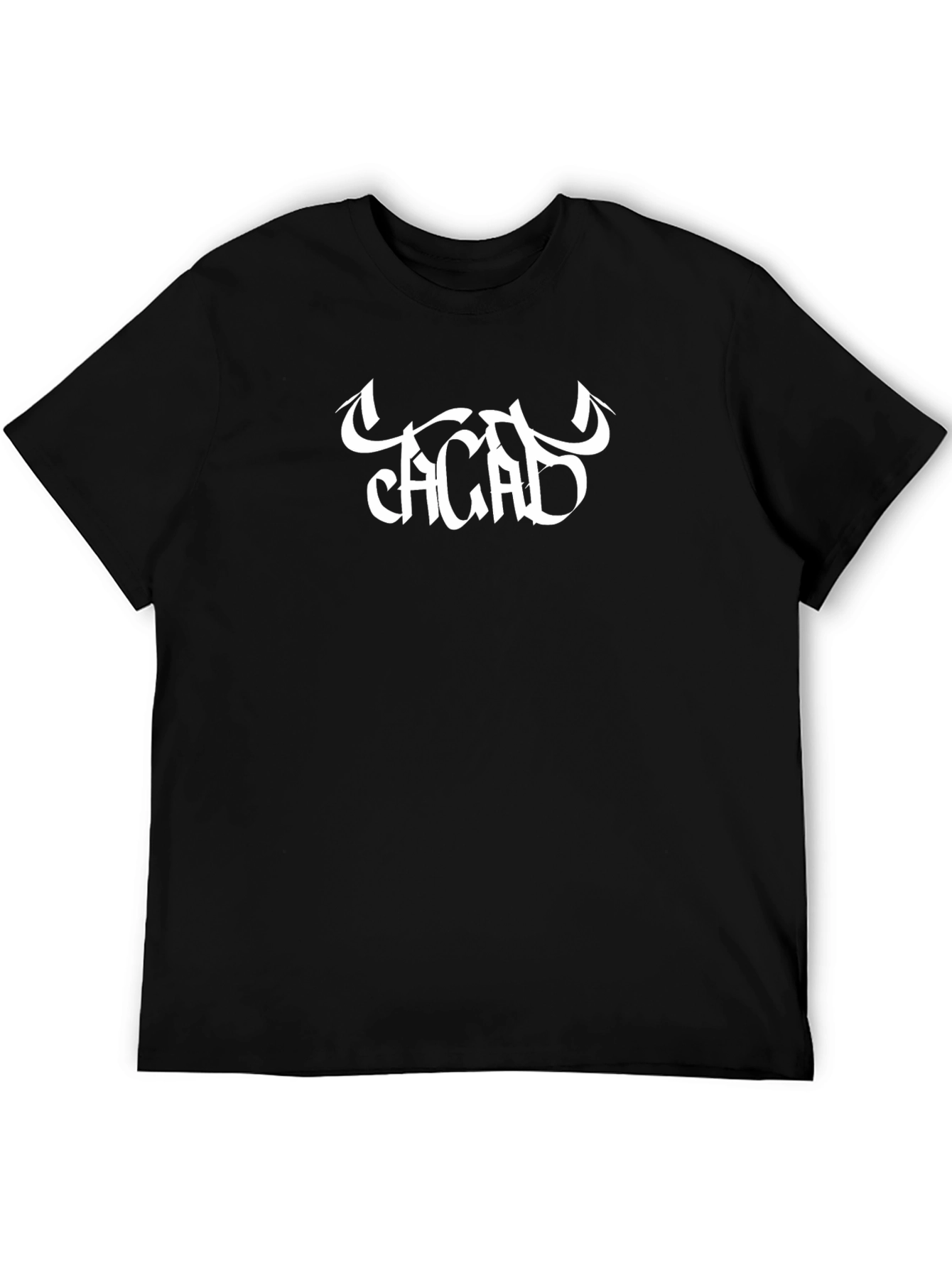 Edgy Graphic Print Black Cotton T-Shirt