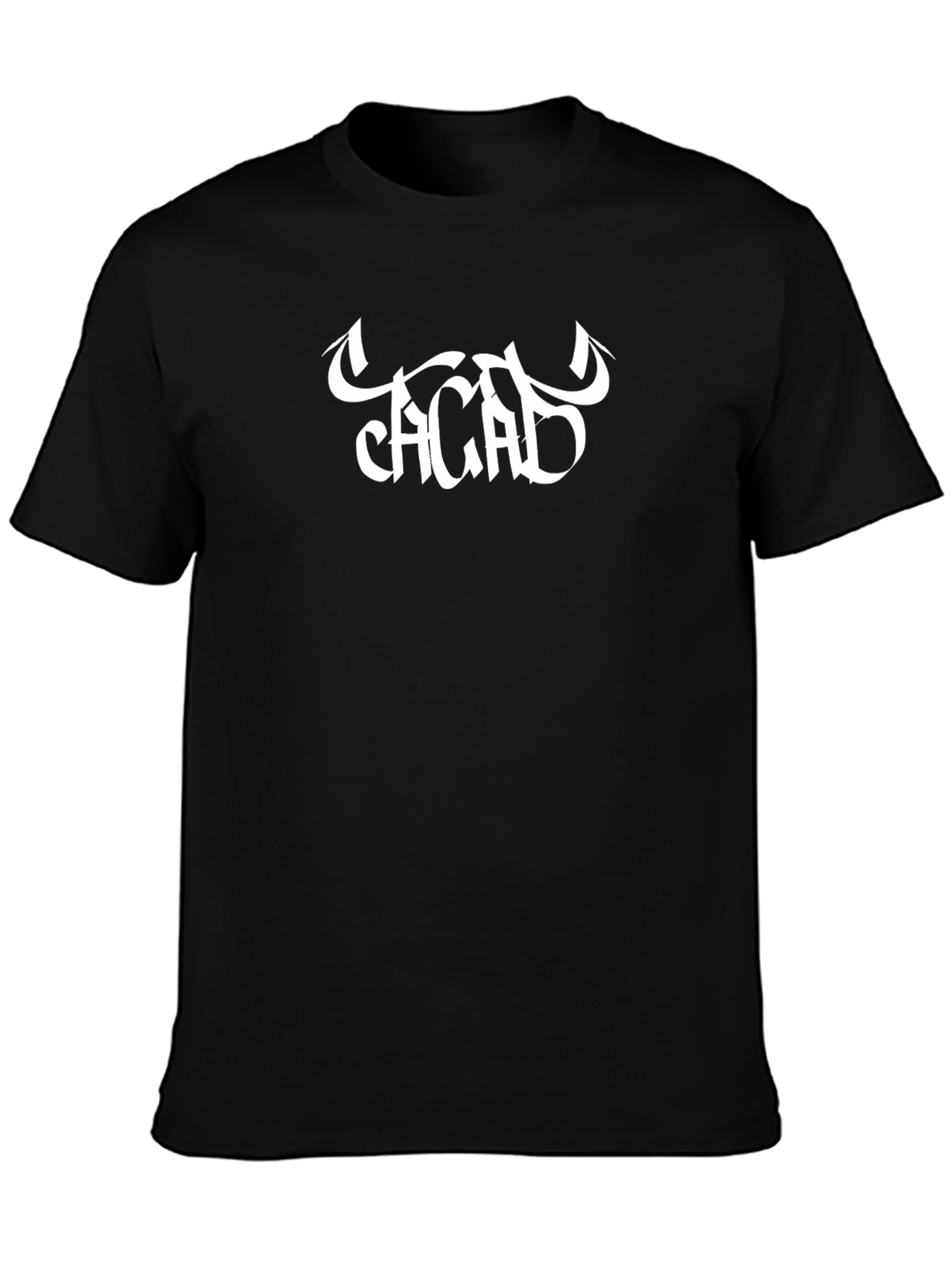 Edgy Graphic Print Black Cotton T-Shirt