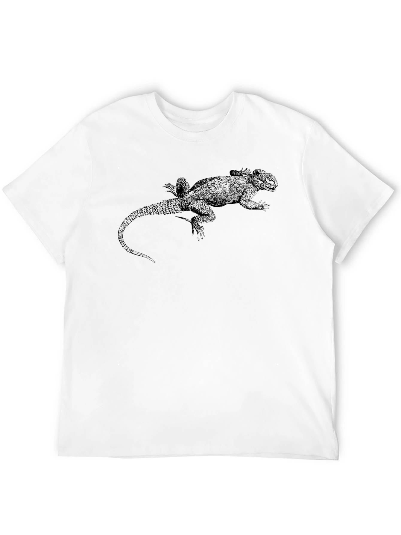 Lizard Print Black T-Shirt - Unique Animal Graphic Tee