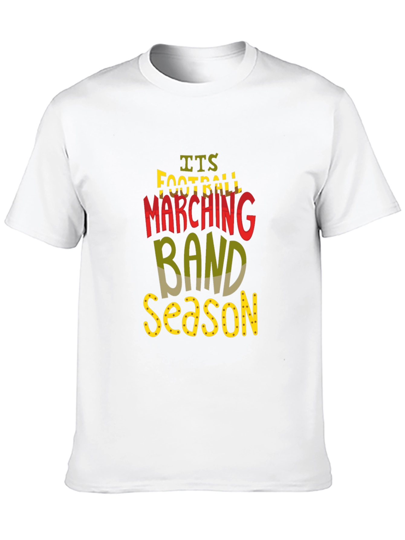 Football Marching Band Season Black T-Shirt
