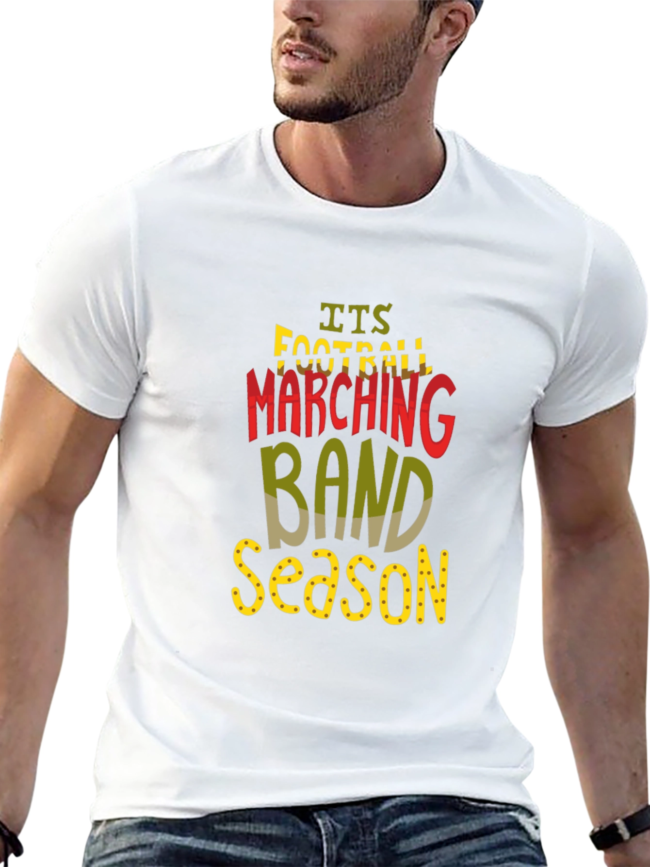 Football Marching Band Season Black T-Shirt