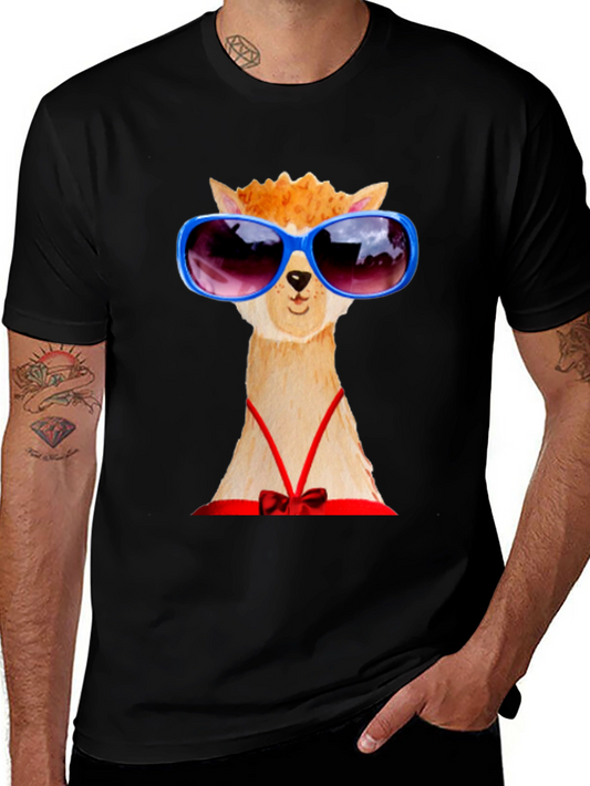 Alpaca with Sunglasses Graphic Tee