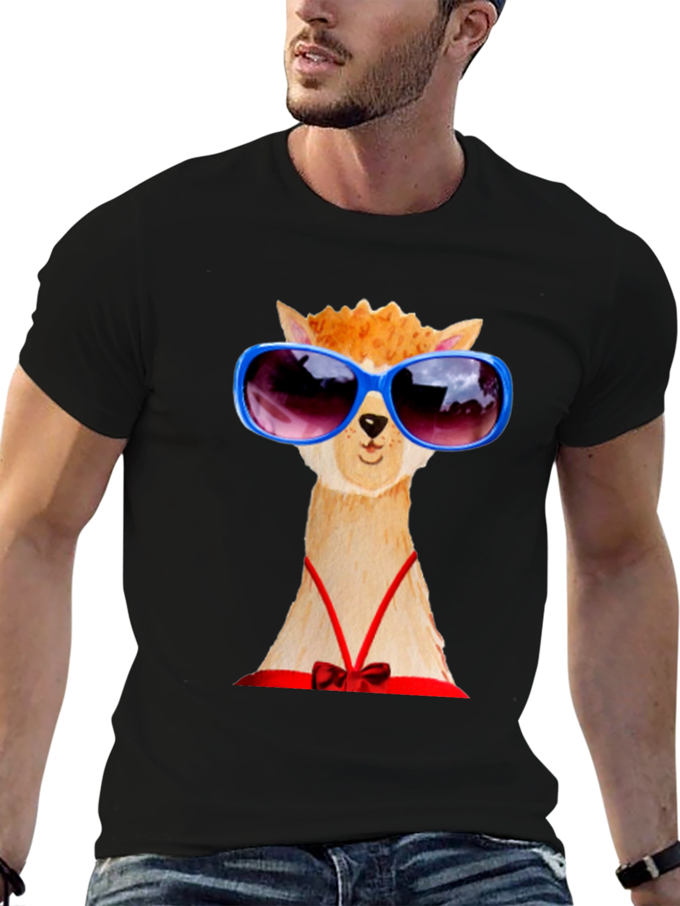 Alpaca with Sunglasses Graphic Tee