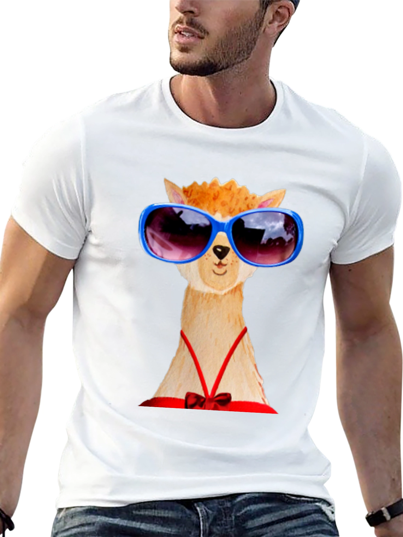 Alpaca with Sunglasses Graphic Tee
