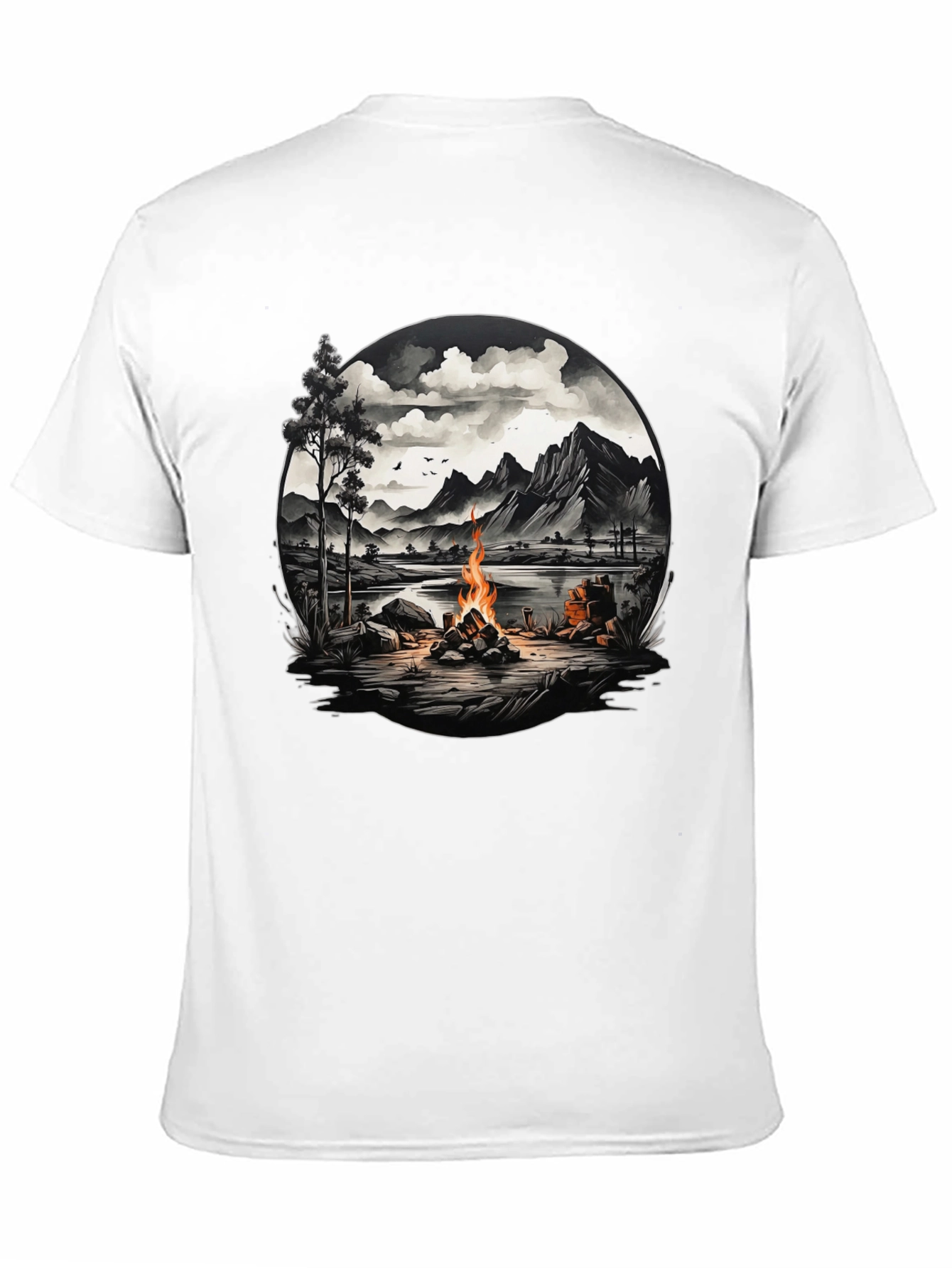 Campfire Scene Graphic Tee - Adventure Awaits!