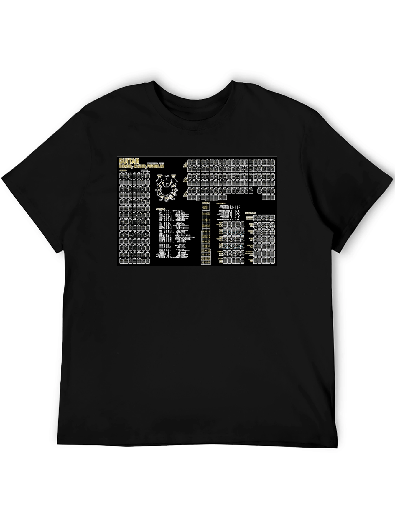 Guitar Chords Black T-Shirt - Music Lovers