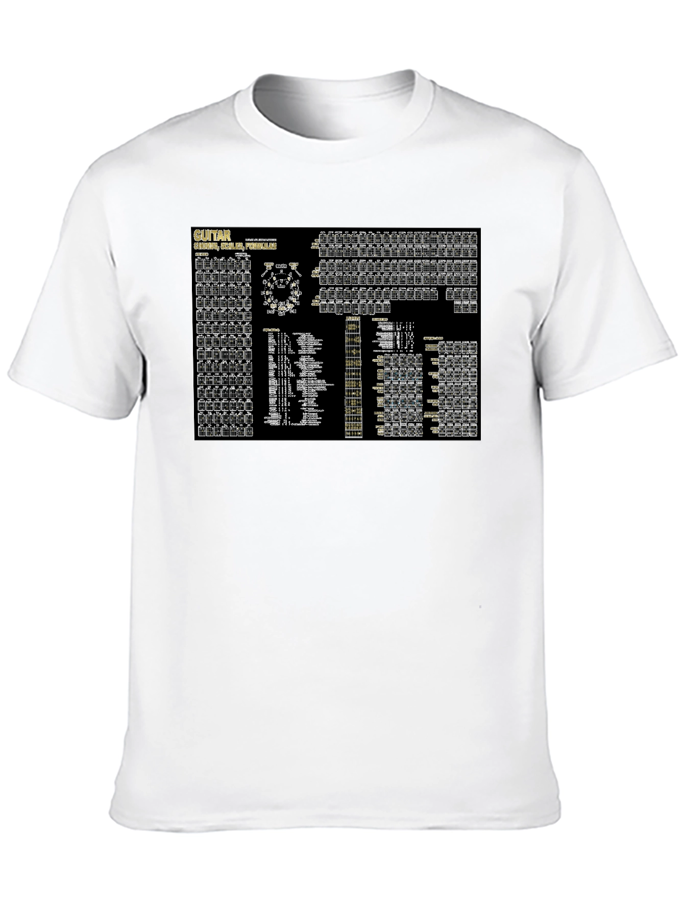 Guitar Chords Black T-Shirt - Music Lovers