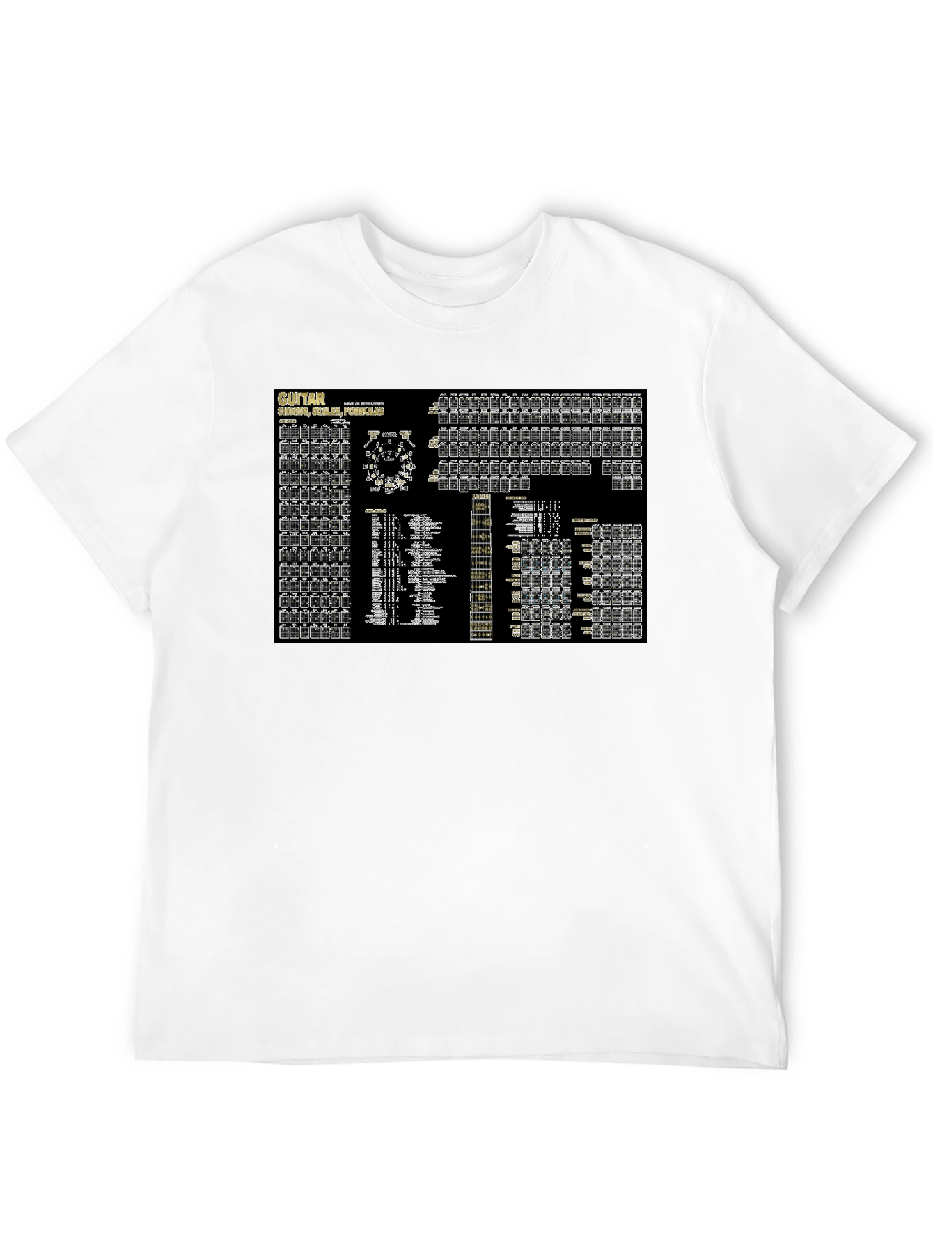 Guitar Chords Black T-Shirt - Music Lovers